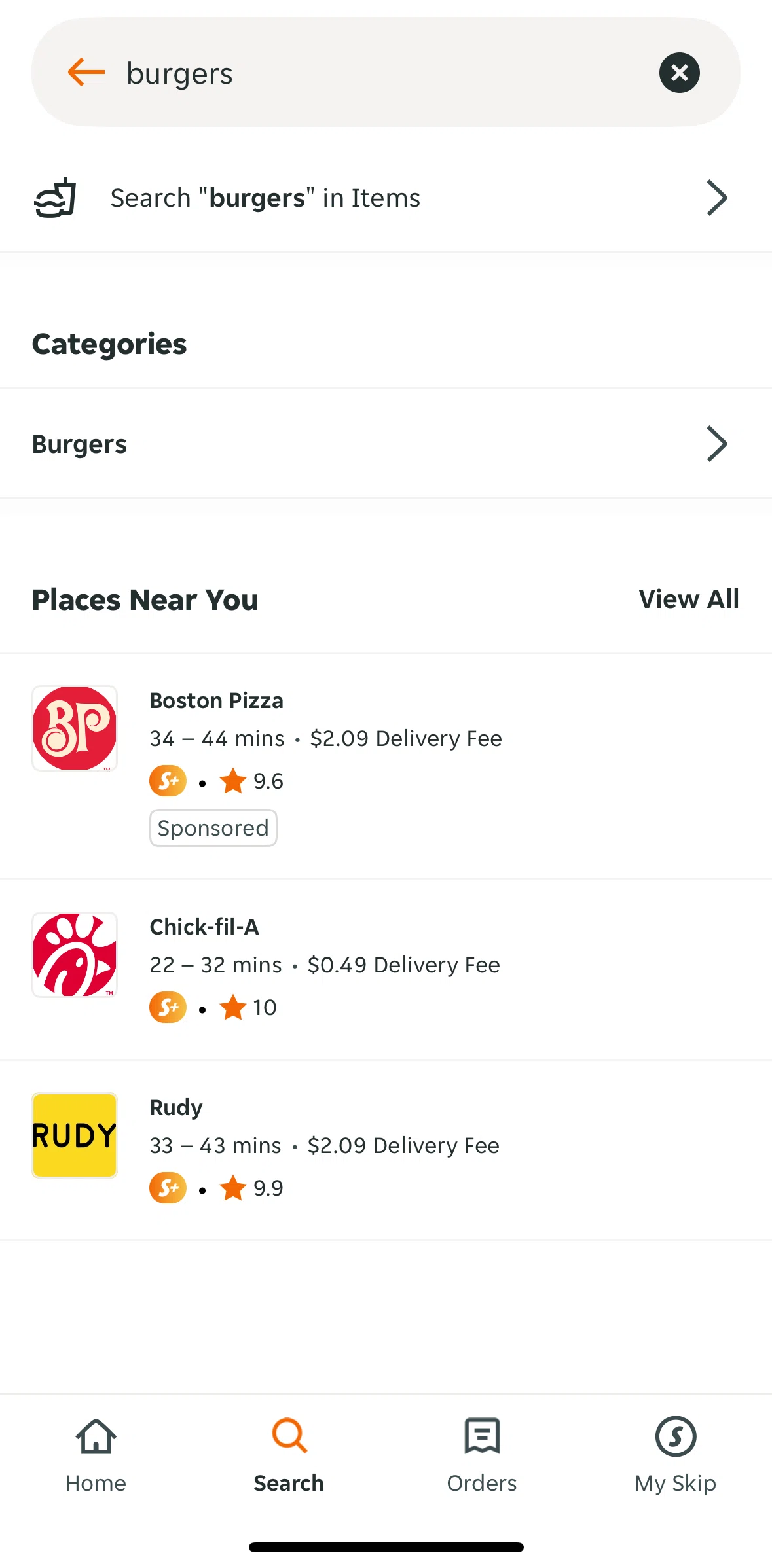Skip Screen screen in the View places near you flow