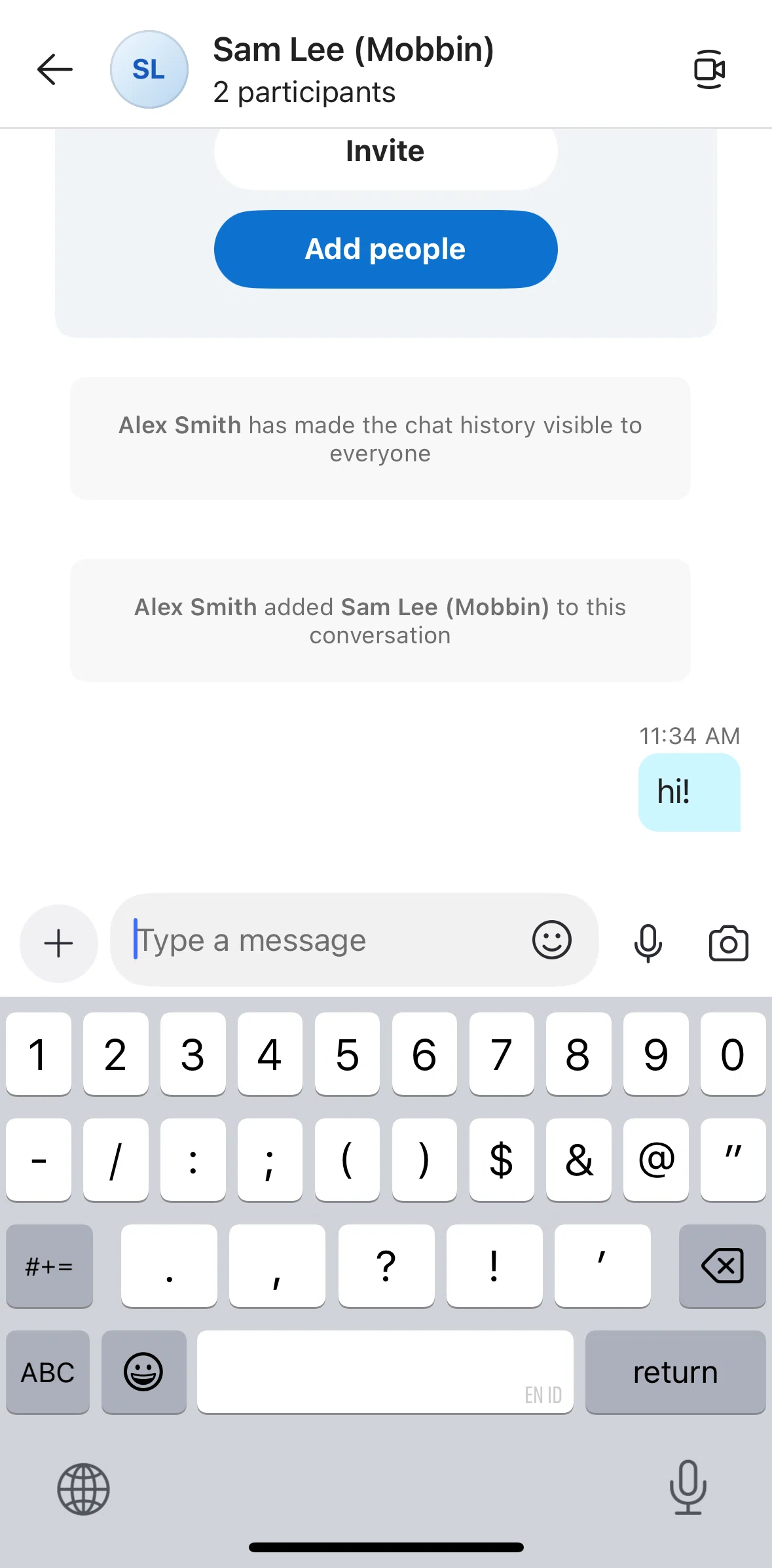 Skype Screen screen in the Starting a group call flow