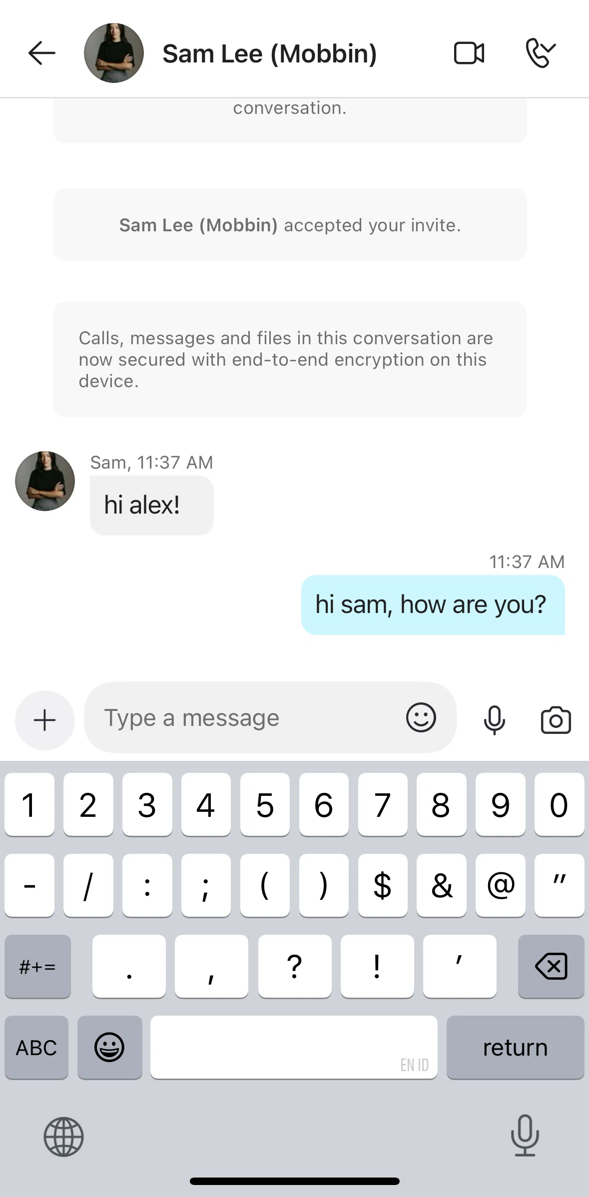 Skype Screen screen in the Starting a video call flow