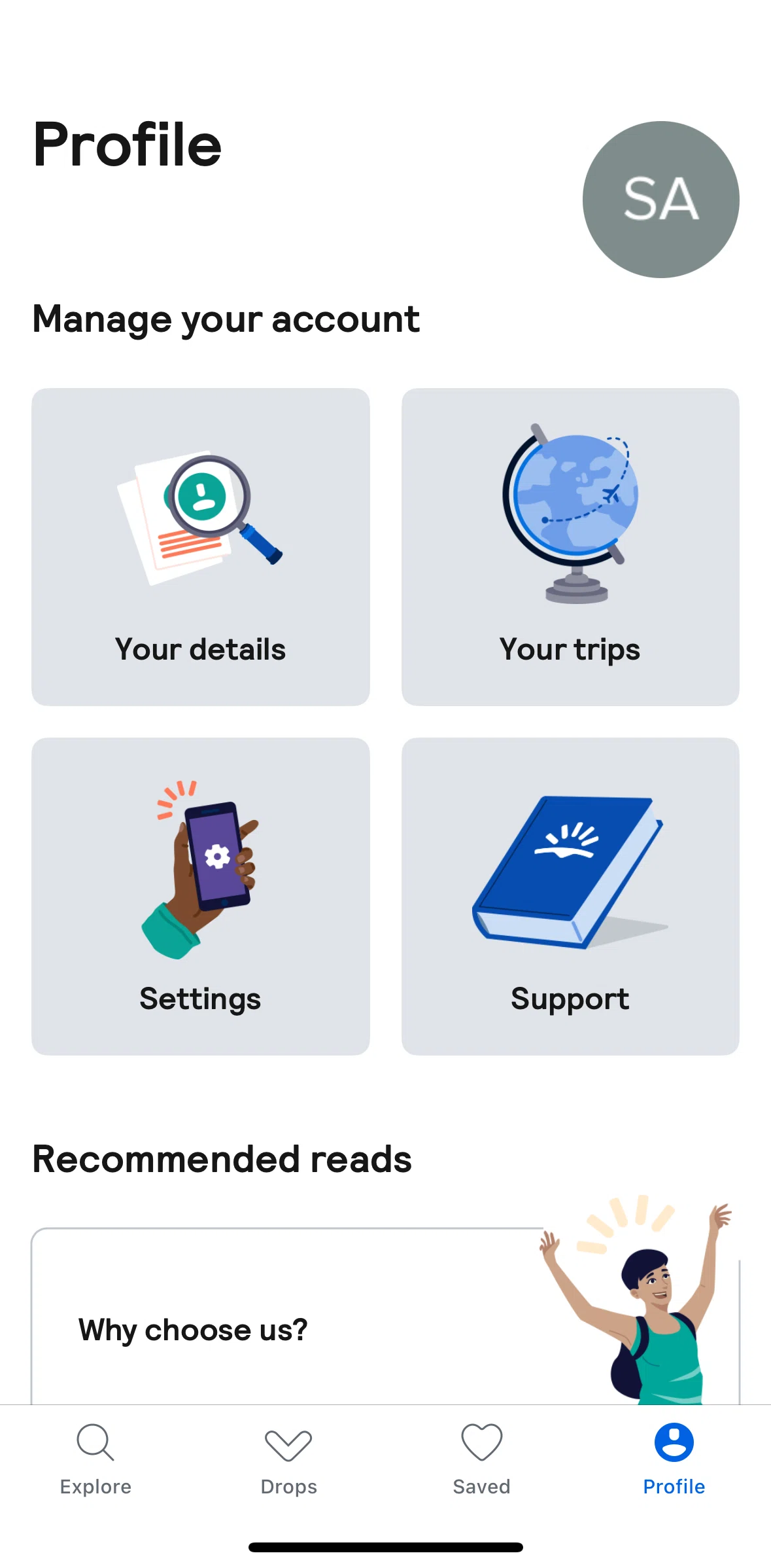 Skyscanner Screen screen in the Your trips flow
