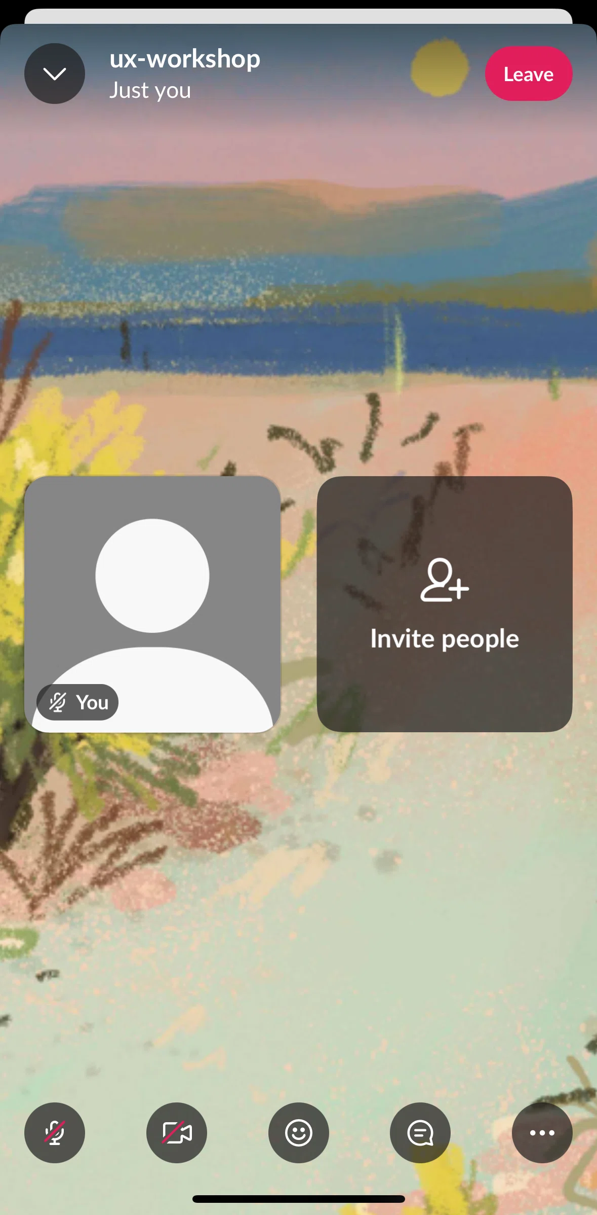 Slack Screen screen in the Inviting people to a huddle flow
