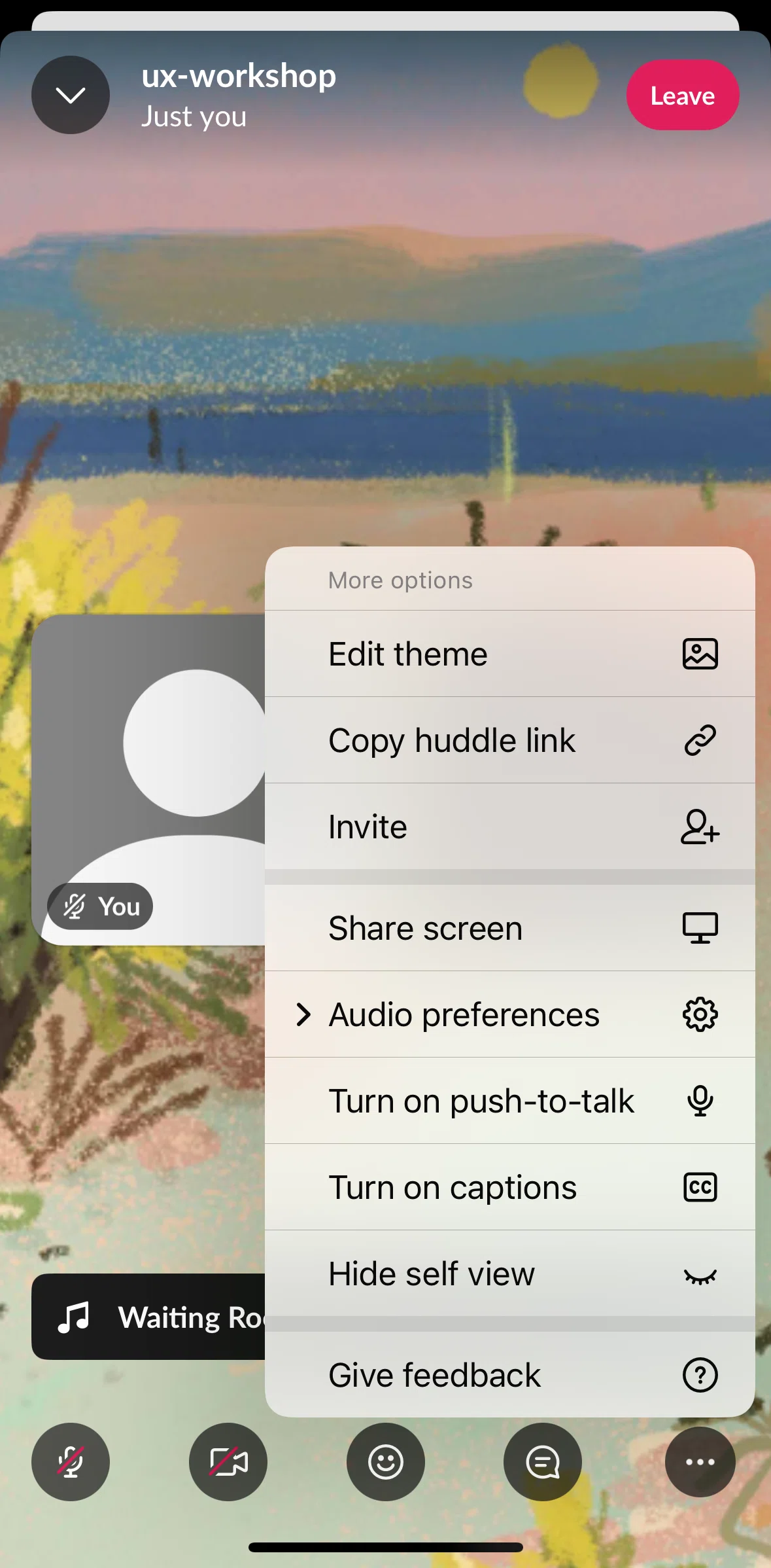 Slack Screen screen in the Turning on captions flow