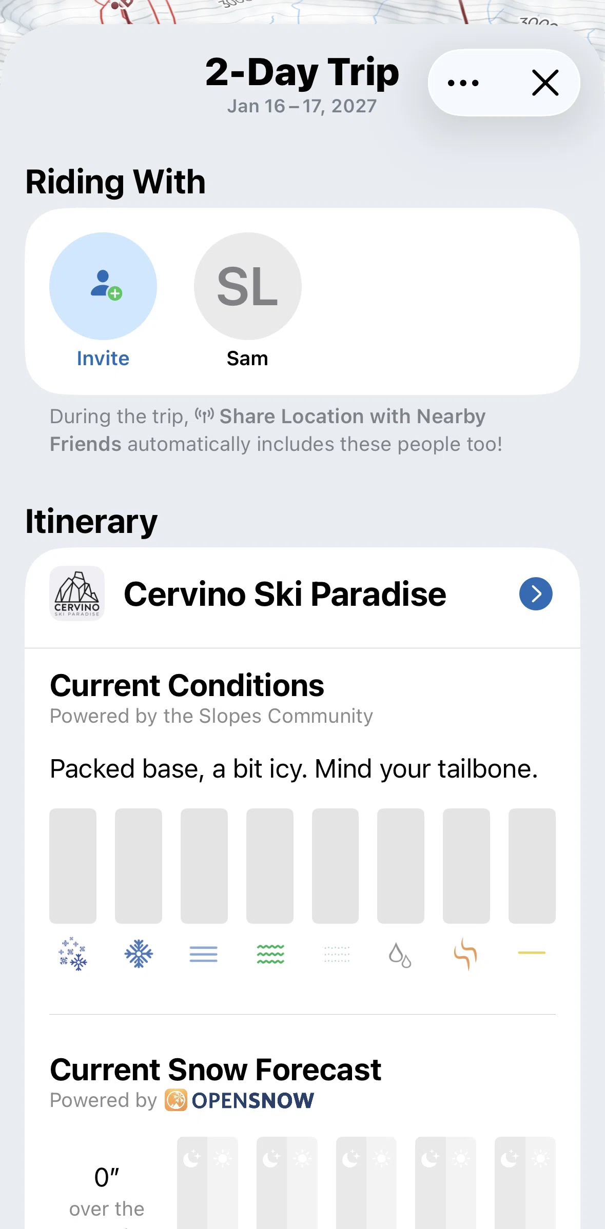 Slopes Screen screen in the Resort detail flow