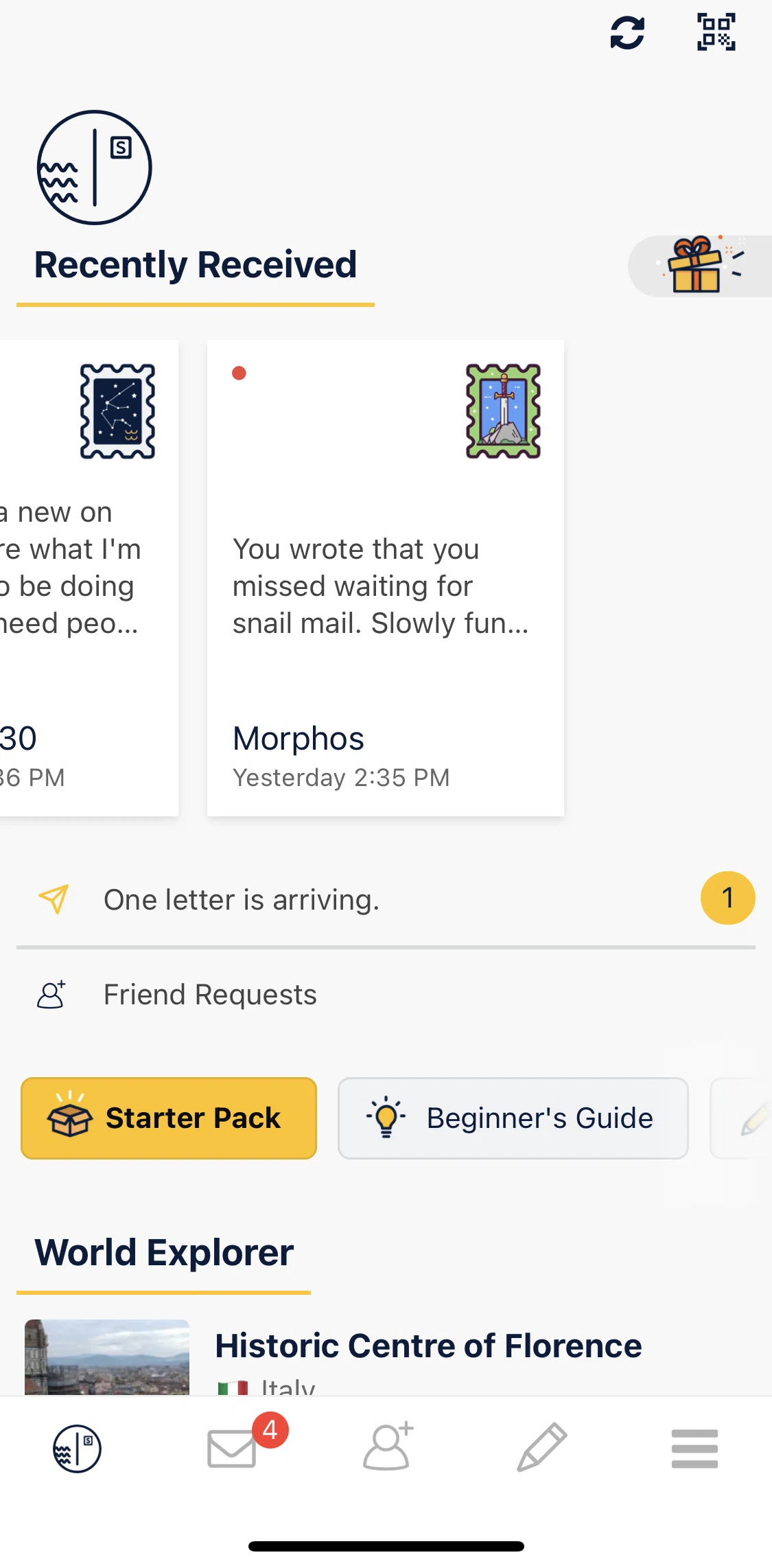 Slowly Screen screen in the Declining a letter flow
