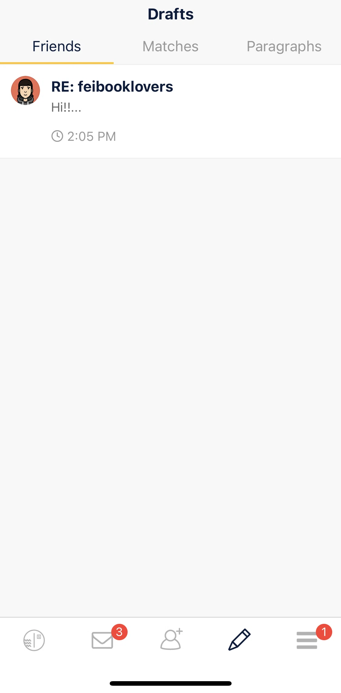 Slowly Screen screen in the Drafts flow