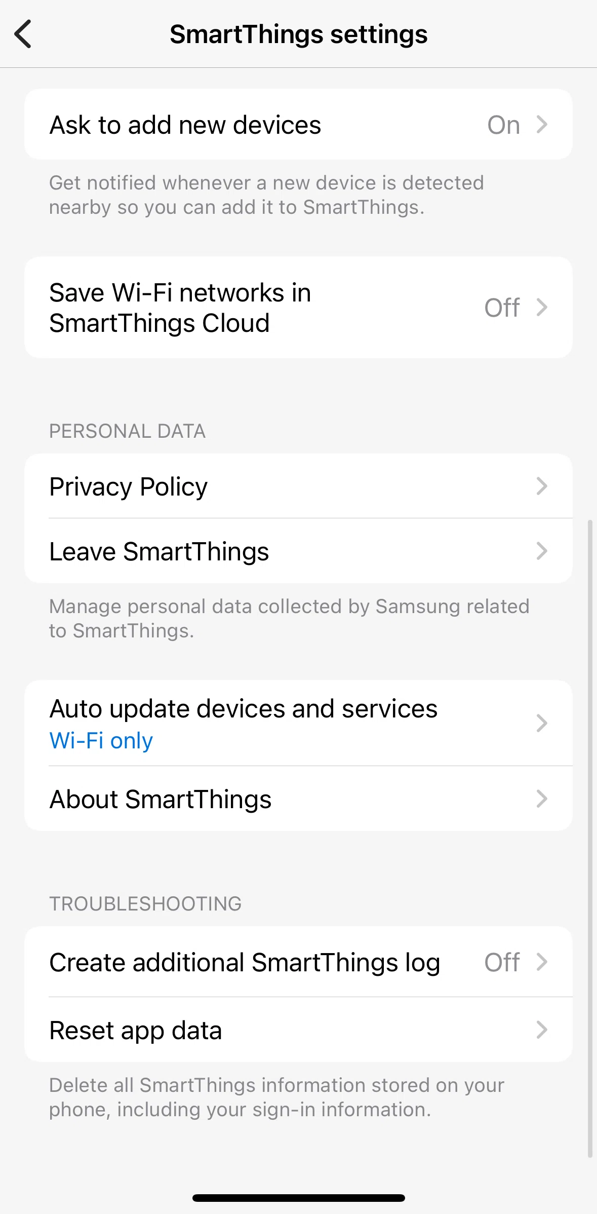 SmartThings Screen screen in the About SmartThings flow