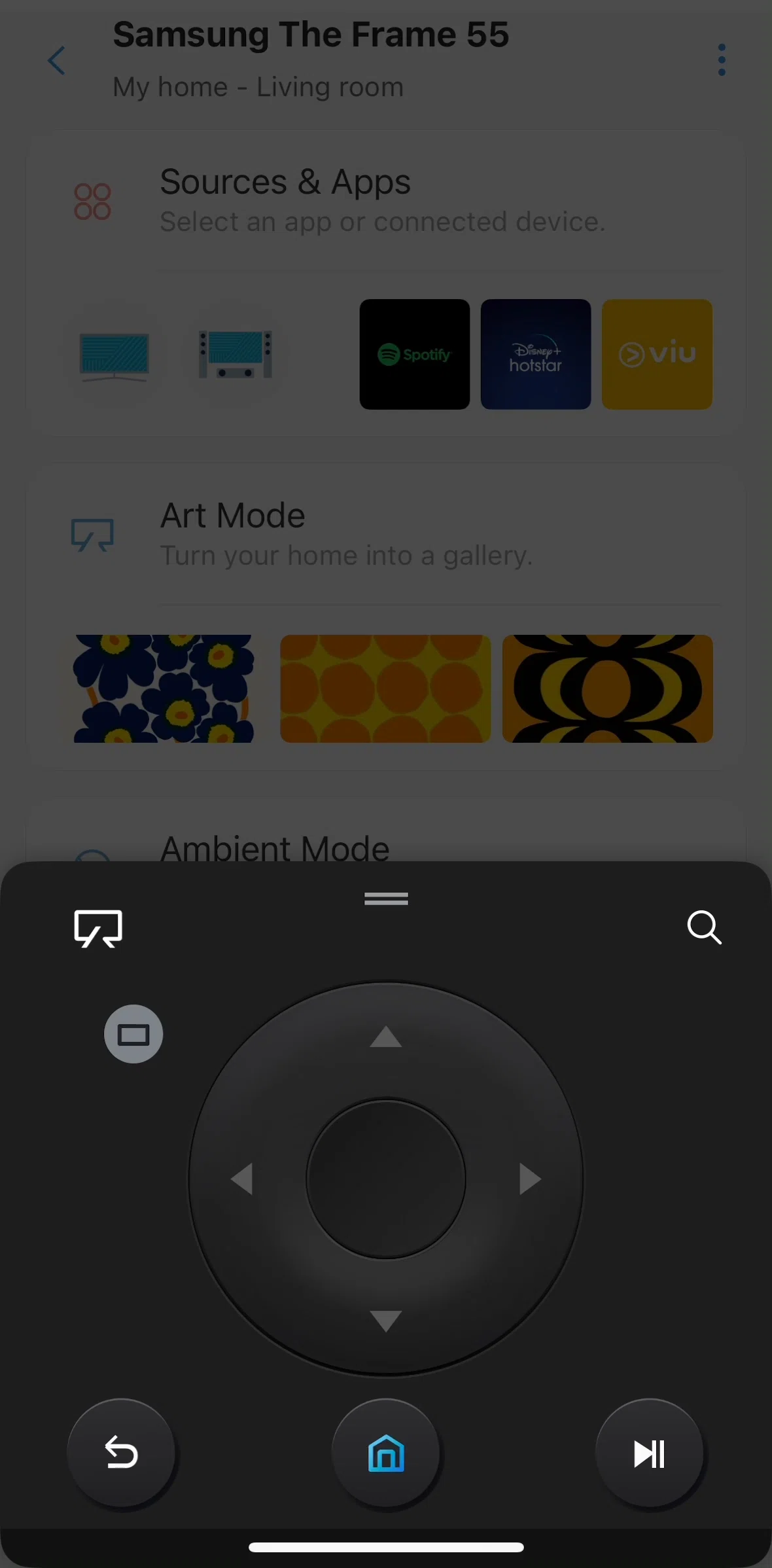 SmartThings Screen screen in the Interacting with TV remote flow