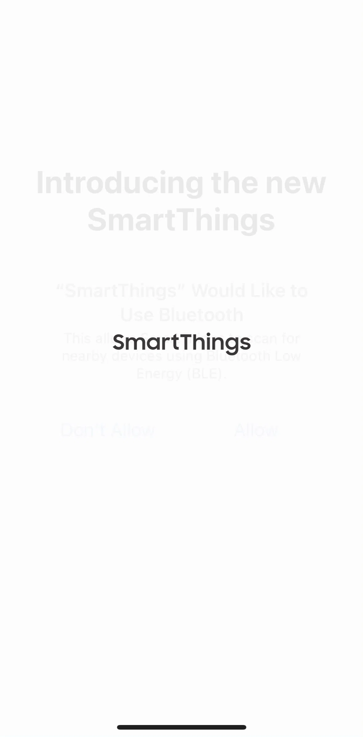 SmartThings Screen screen in the Onboarding flow