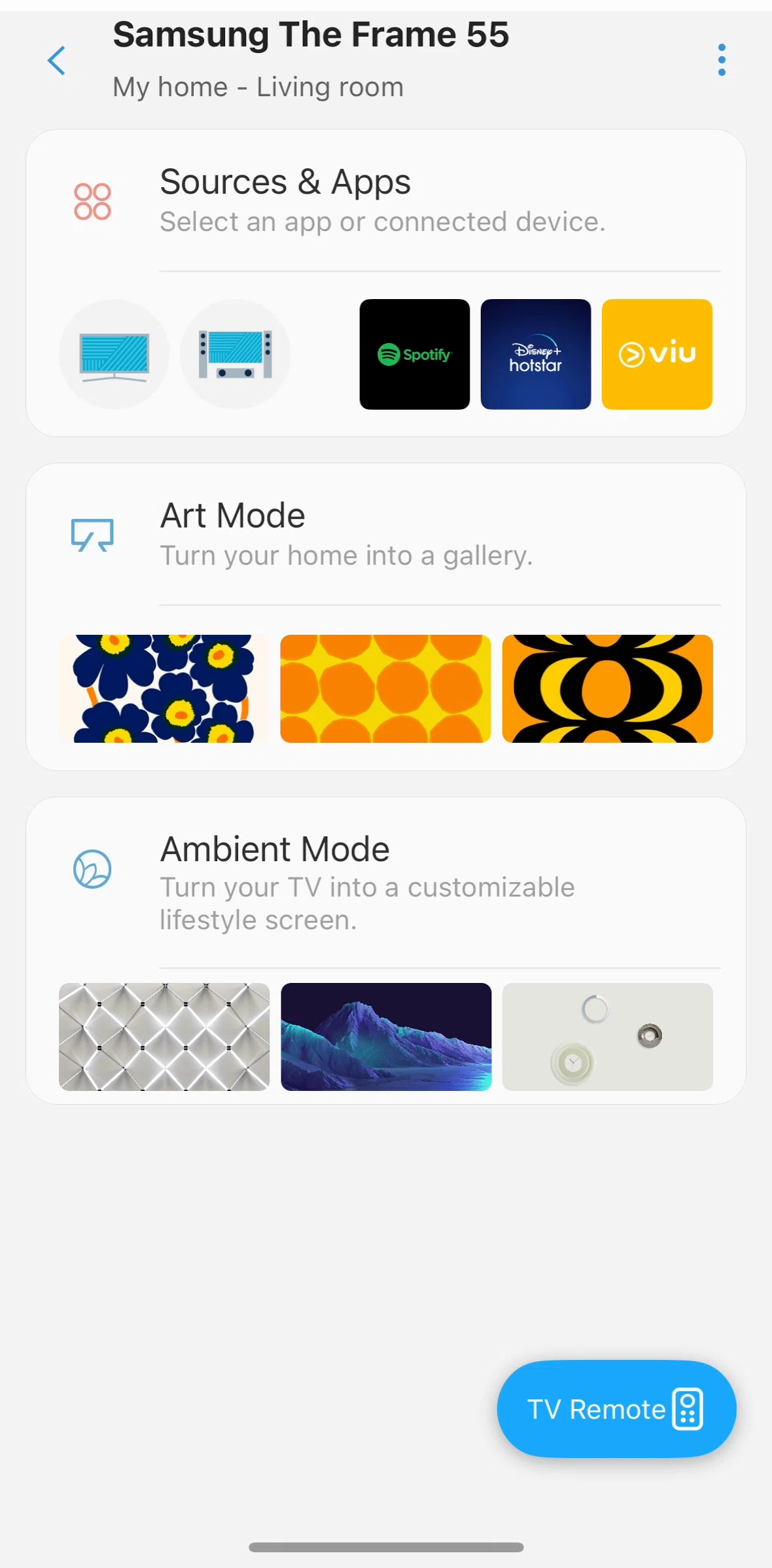 SmartThings Screen screen in the Sources and apps flow