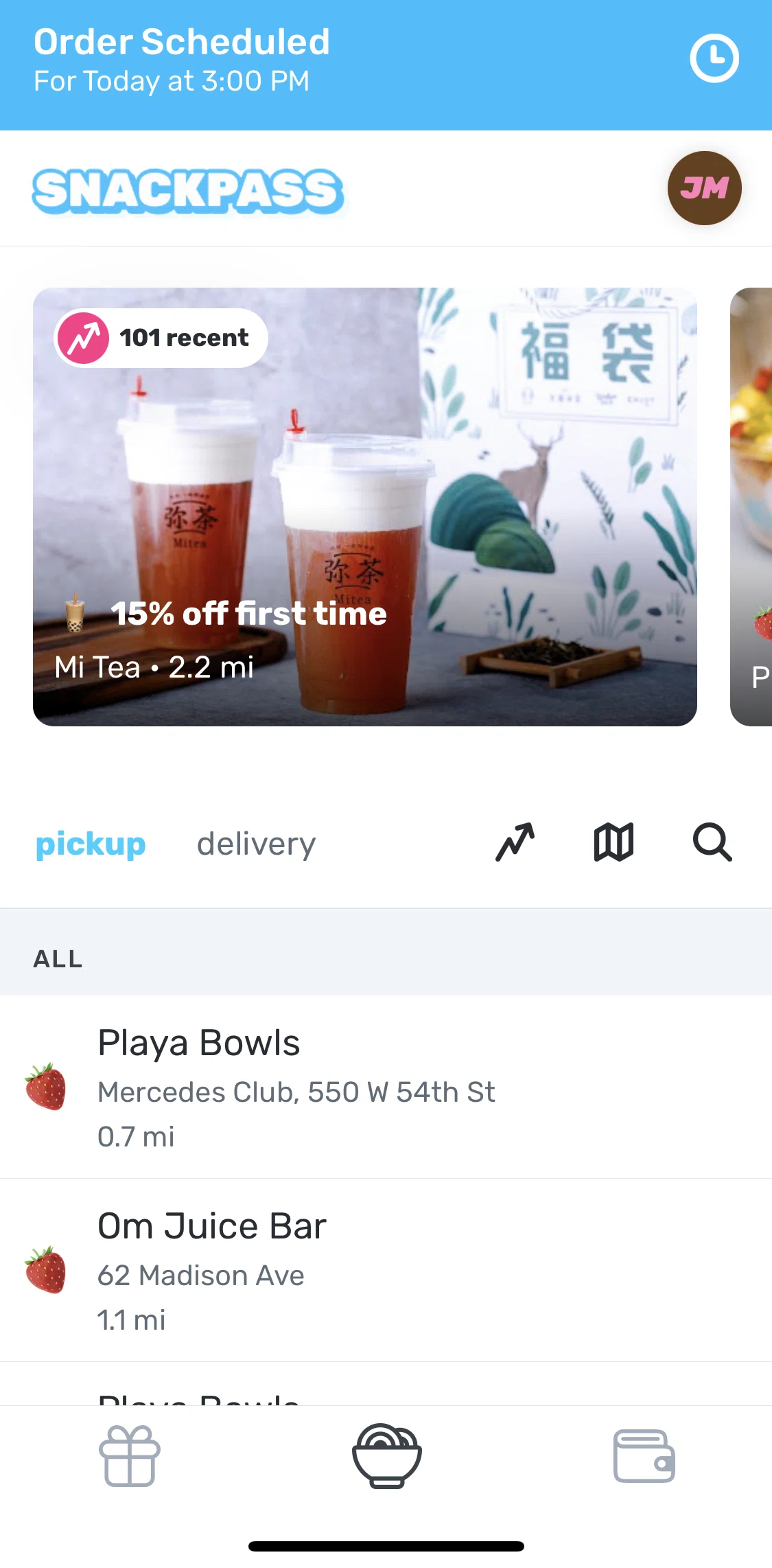 Snackpass Screen screen in the Order detail flow