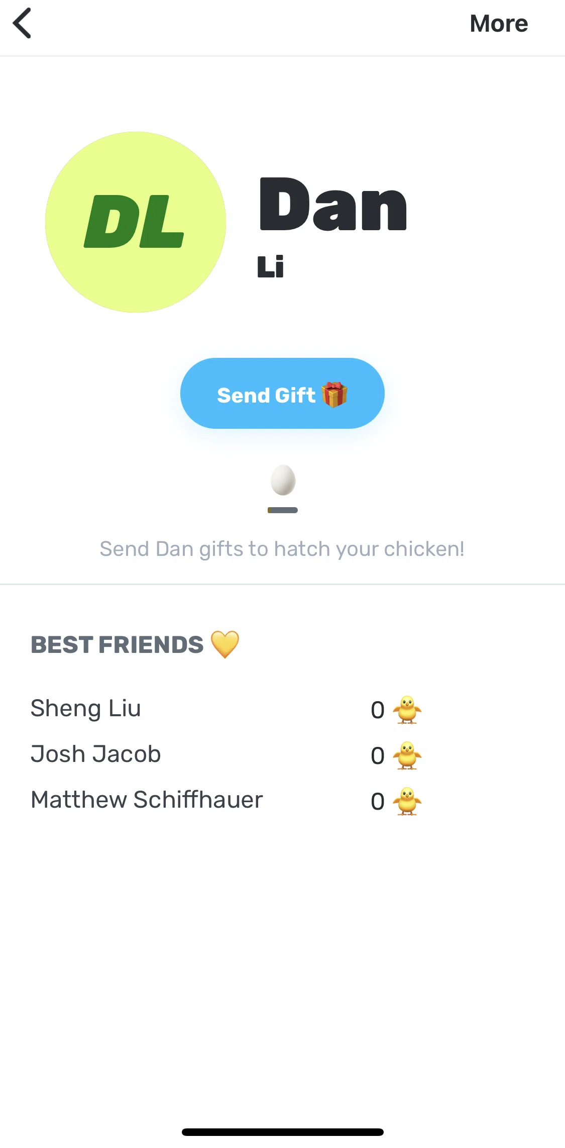 Snackpass Screen screen in the Sending friend a gift flow