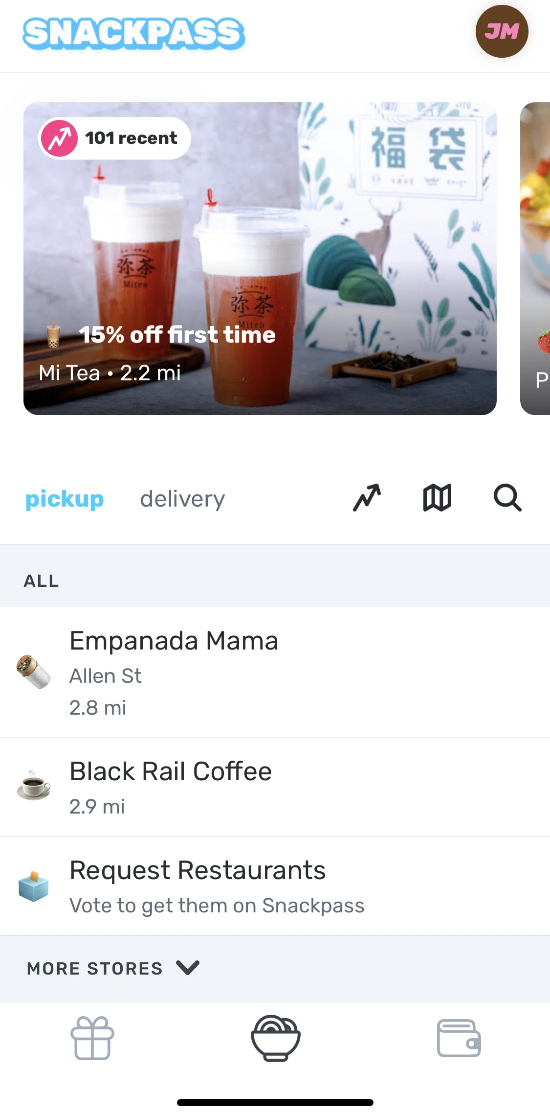 Snackpass Screen screen in the Settings flow