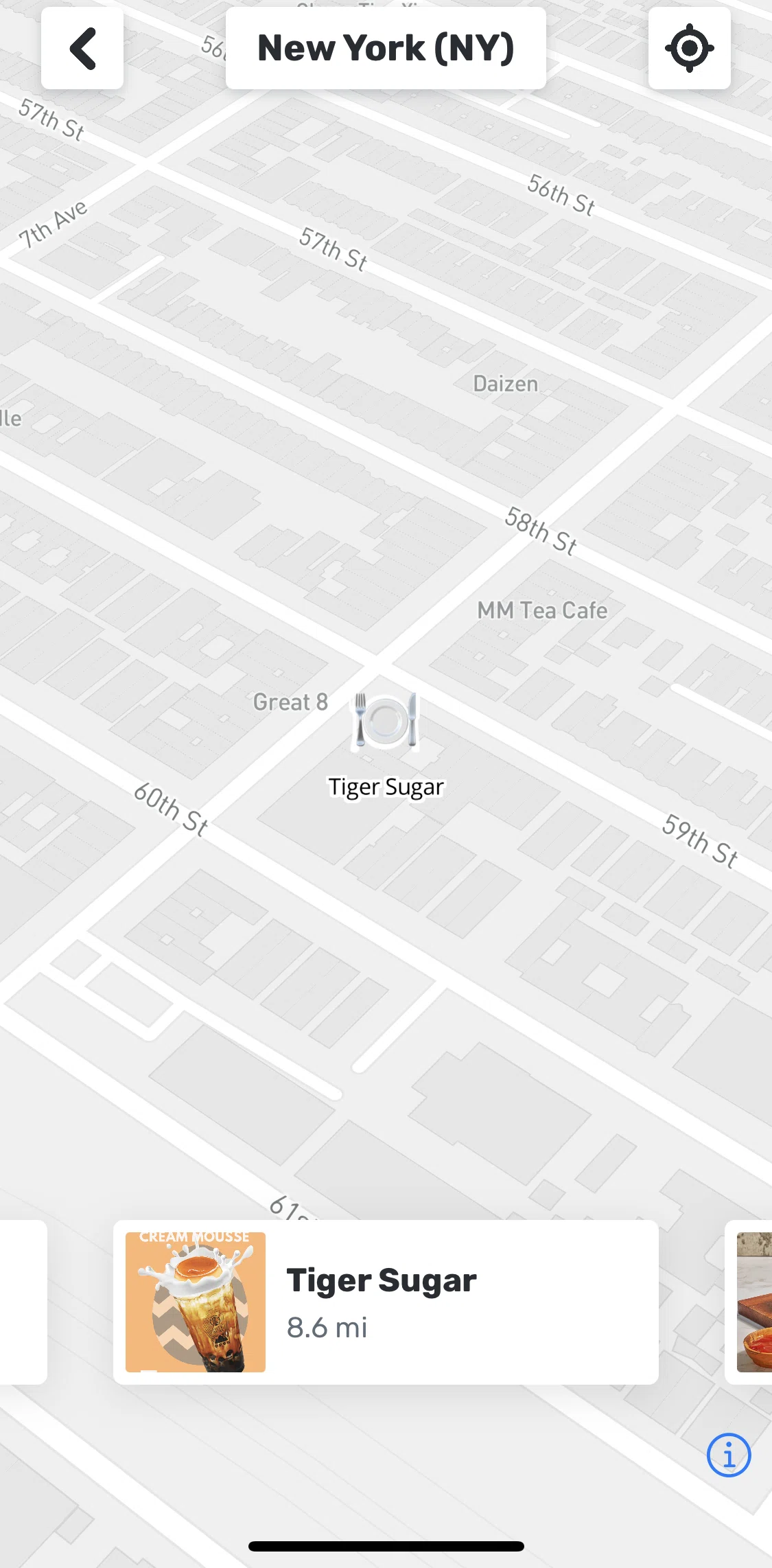 Snackpass Screen screen in the Store detail (Tiger Sugar) flow