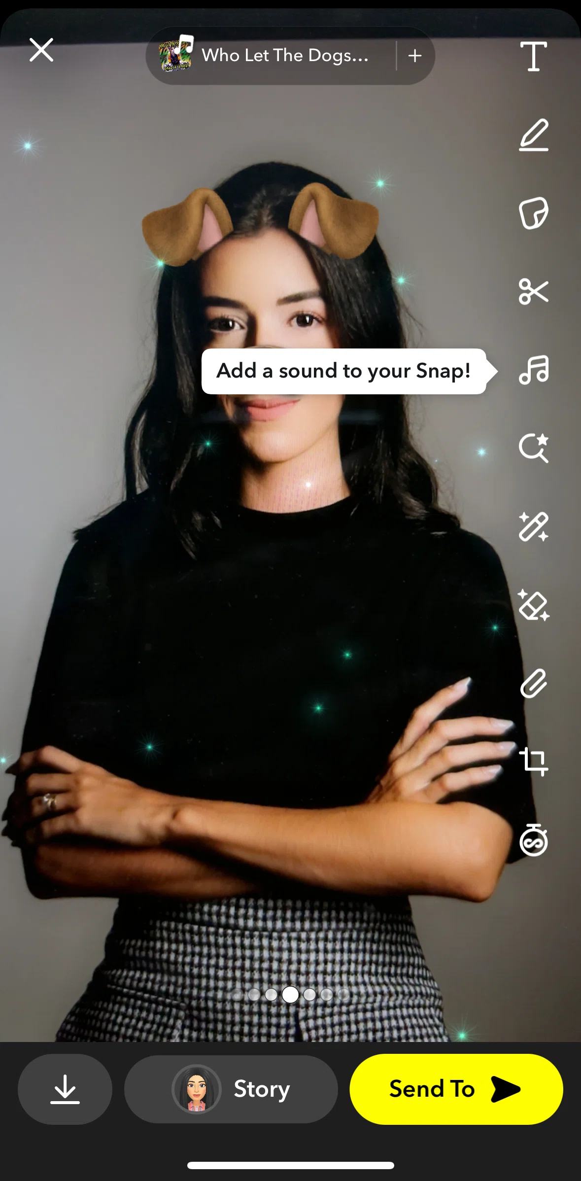 Snapchat Screen screen in the Adding filters flow