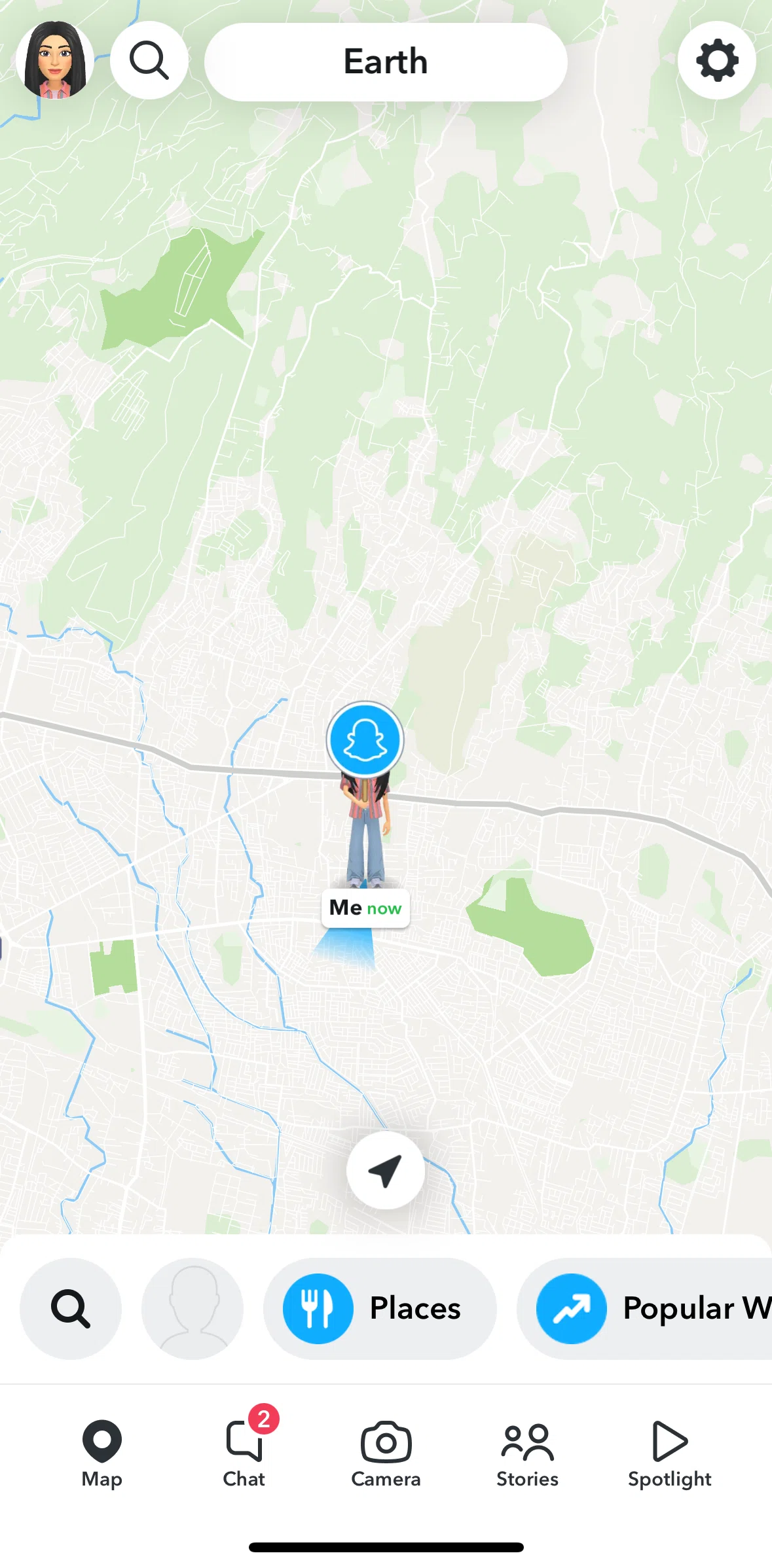Snapchat Screen screen in the Changing home location flow