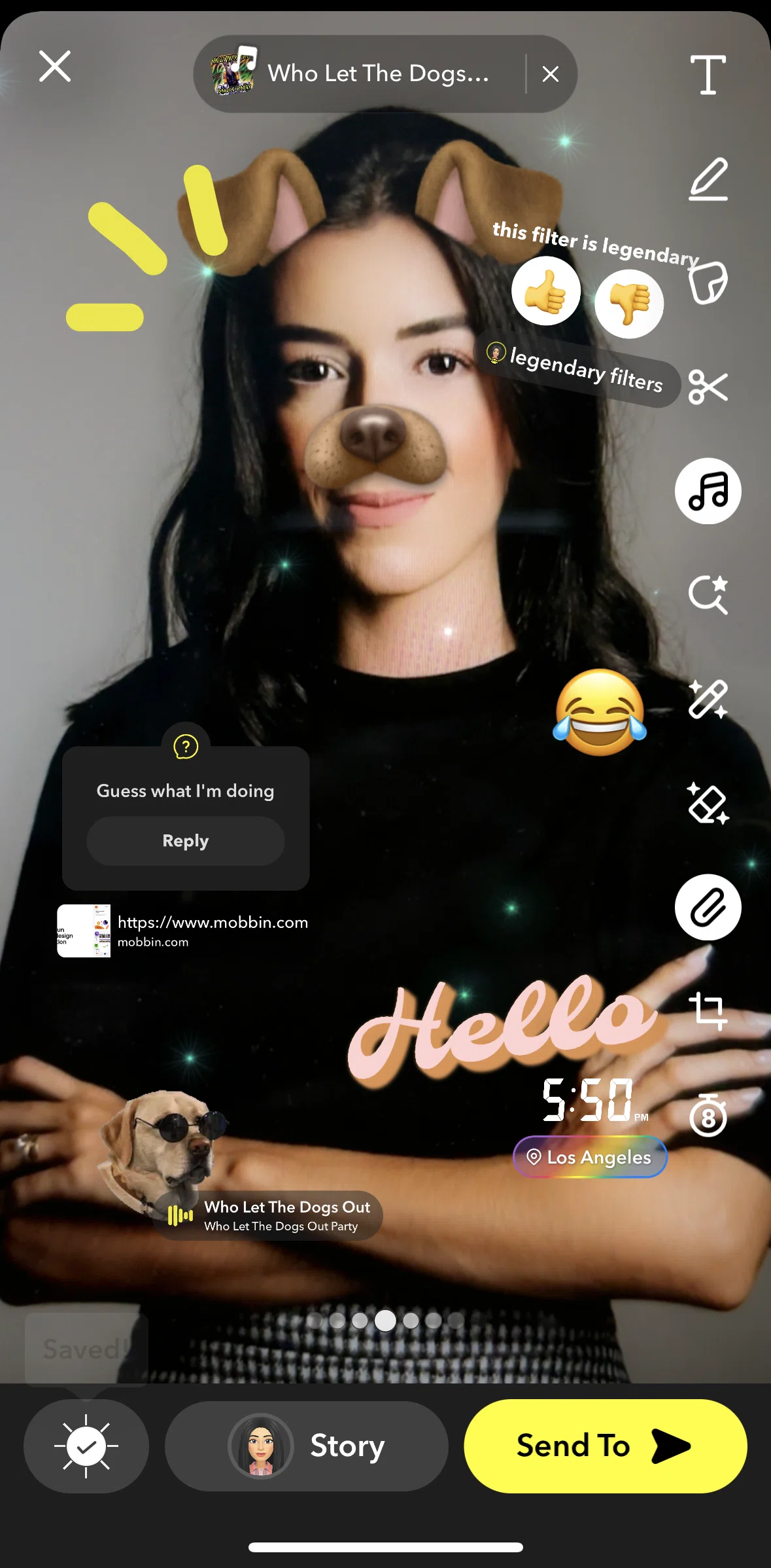 Snapchat Screen screen in the Copying a snap flow