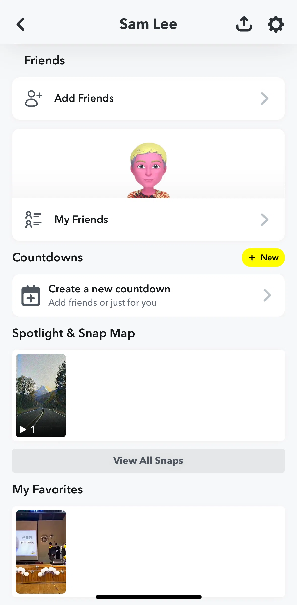 Snapchat Screen screen in the Creating a countdown flow