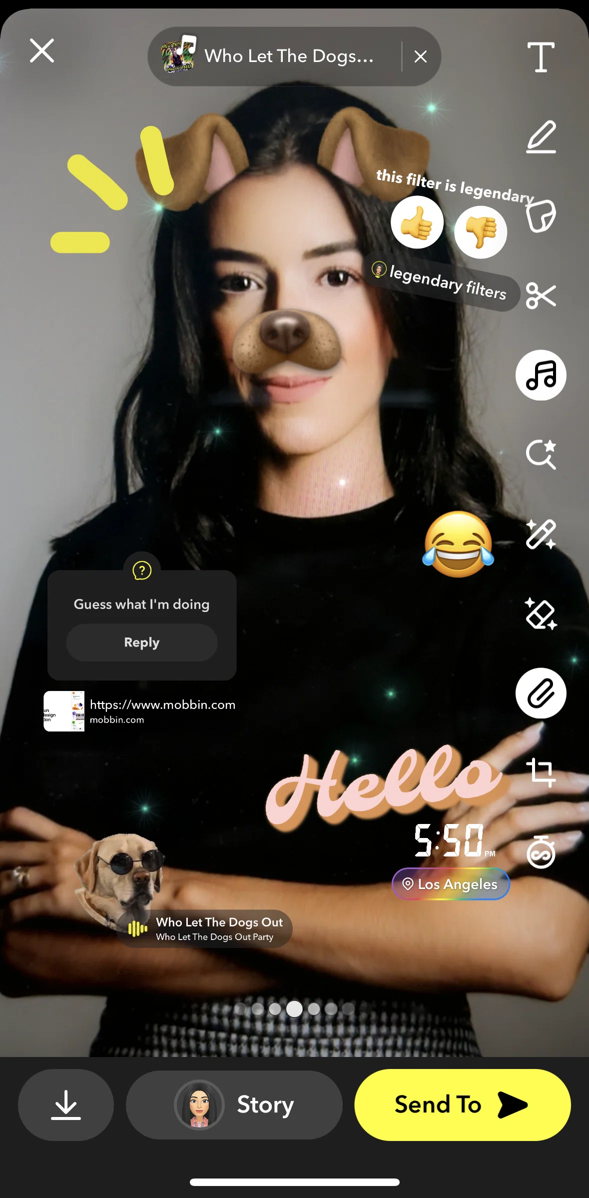 Snapchat Screen screen in the Saving a snap flow