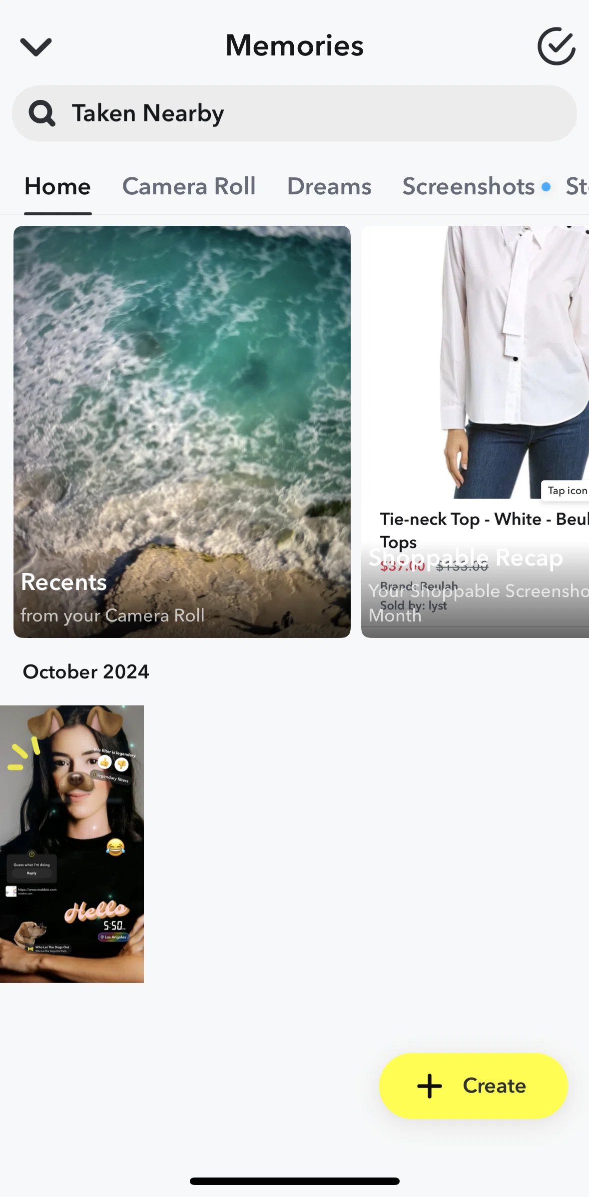 Snapchat Screen screen in the Snap options flow