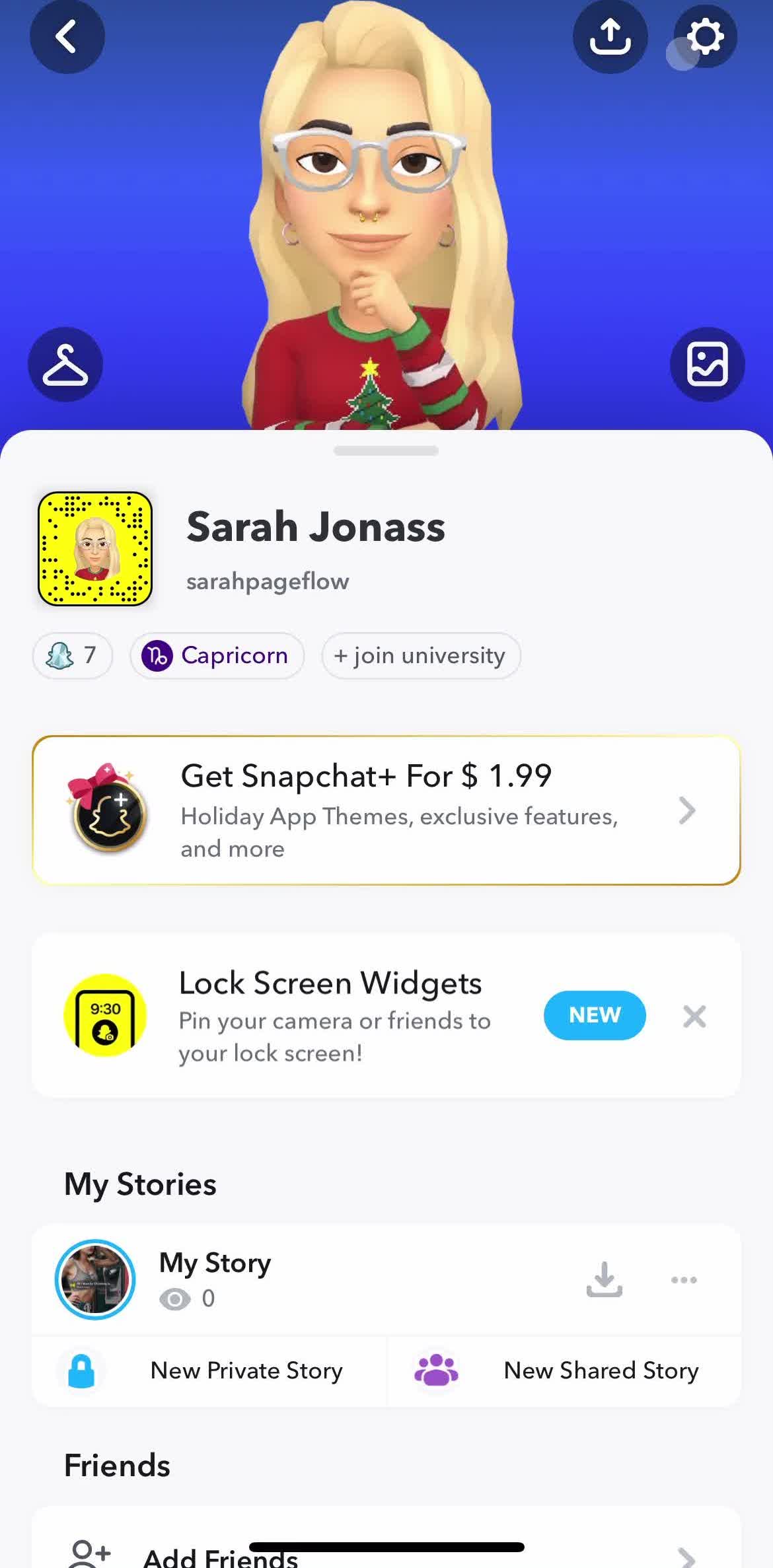 Snapchat Account screen in the Support flow