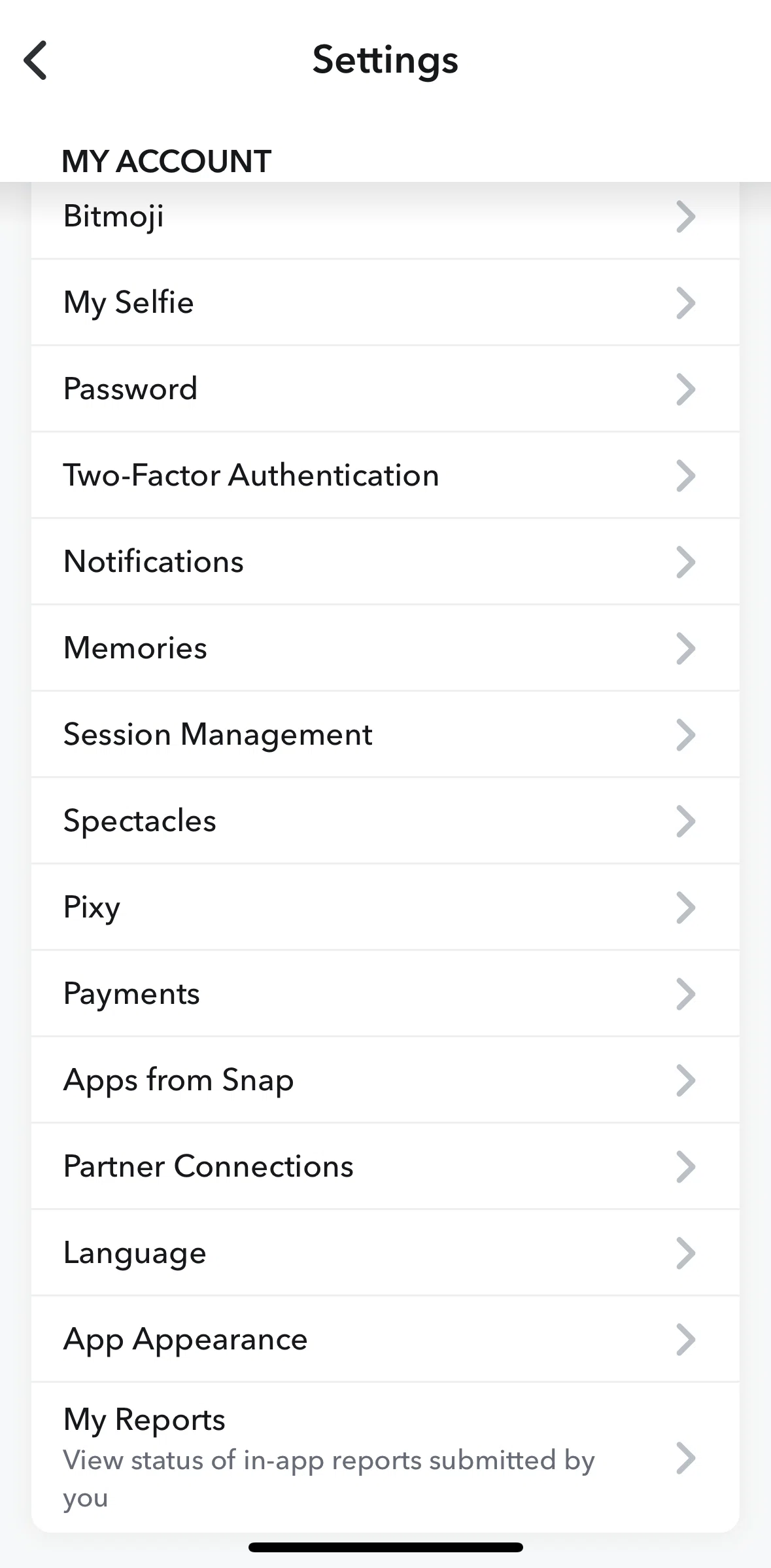 Snapchat Screen screen in the Switching to dark mode flow