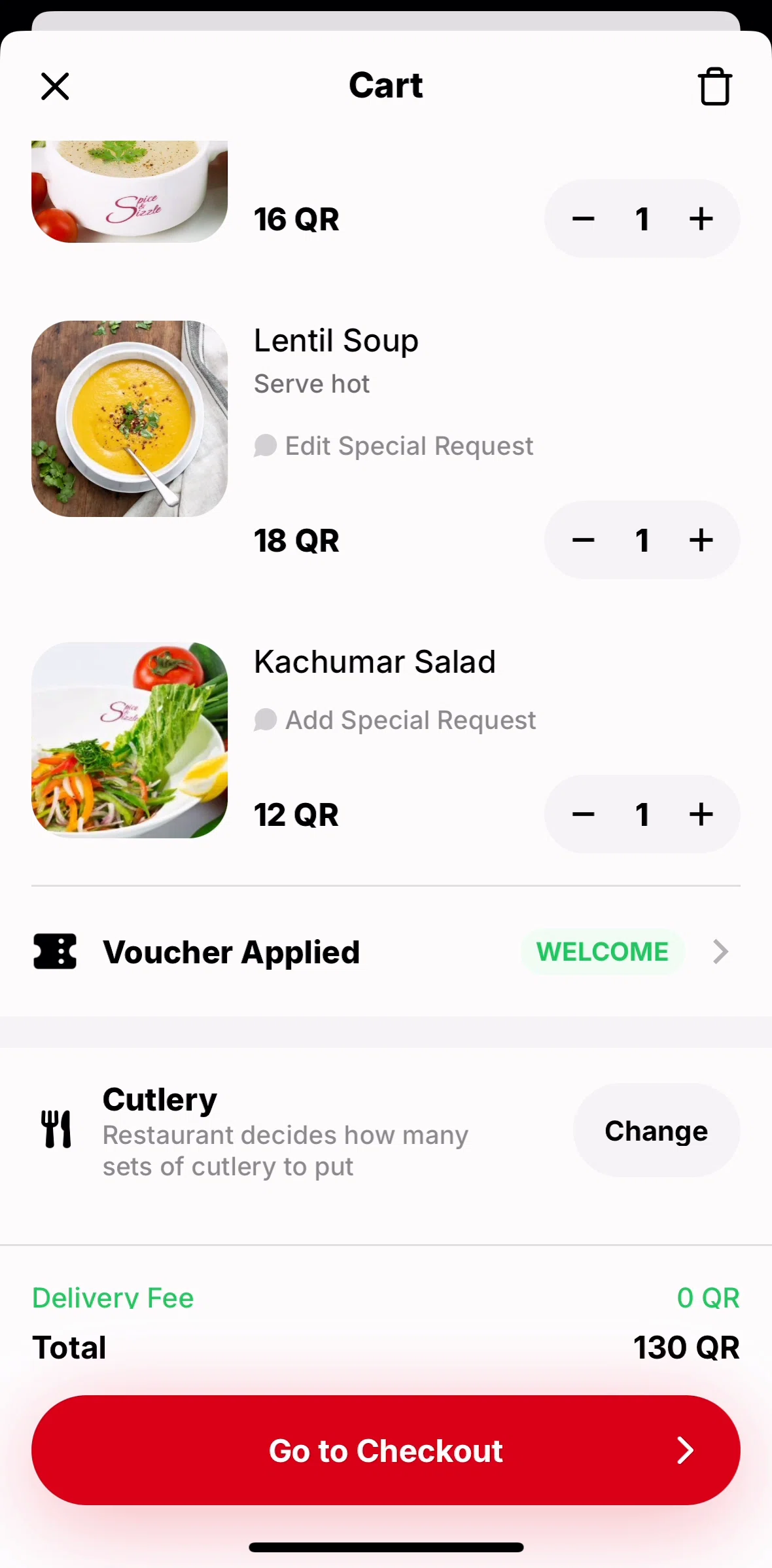 Snoonu Screen screen in the Adding delivery address flow