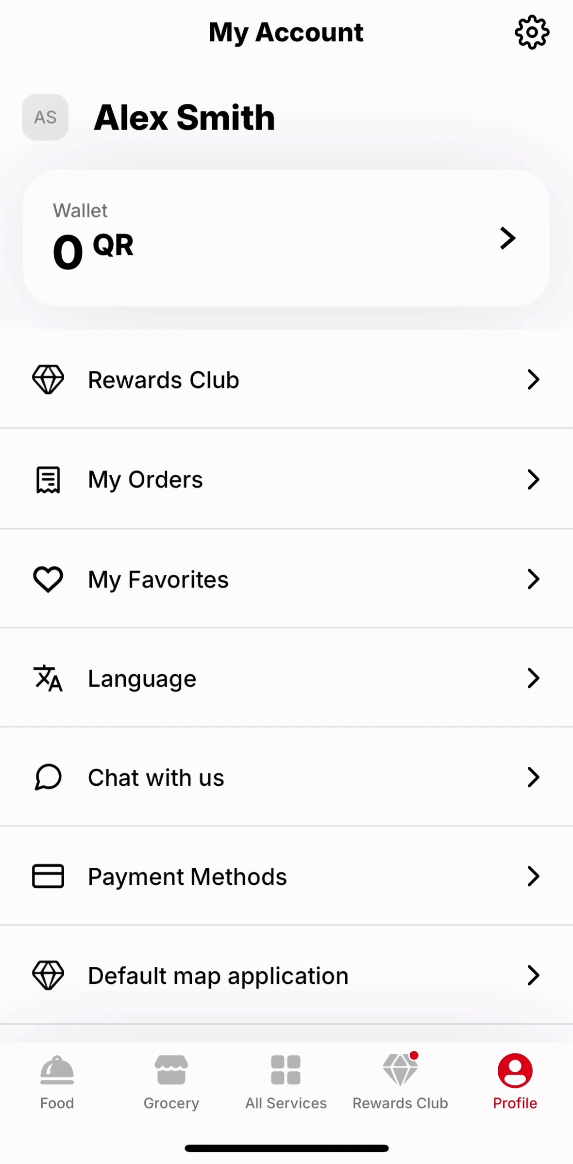 Snoonu Screen screen in the Adding profile picture flow