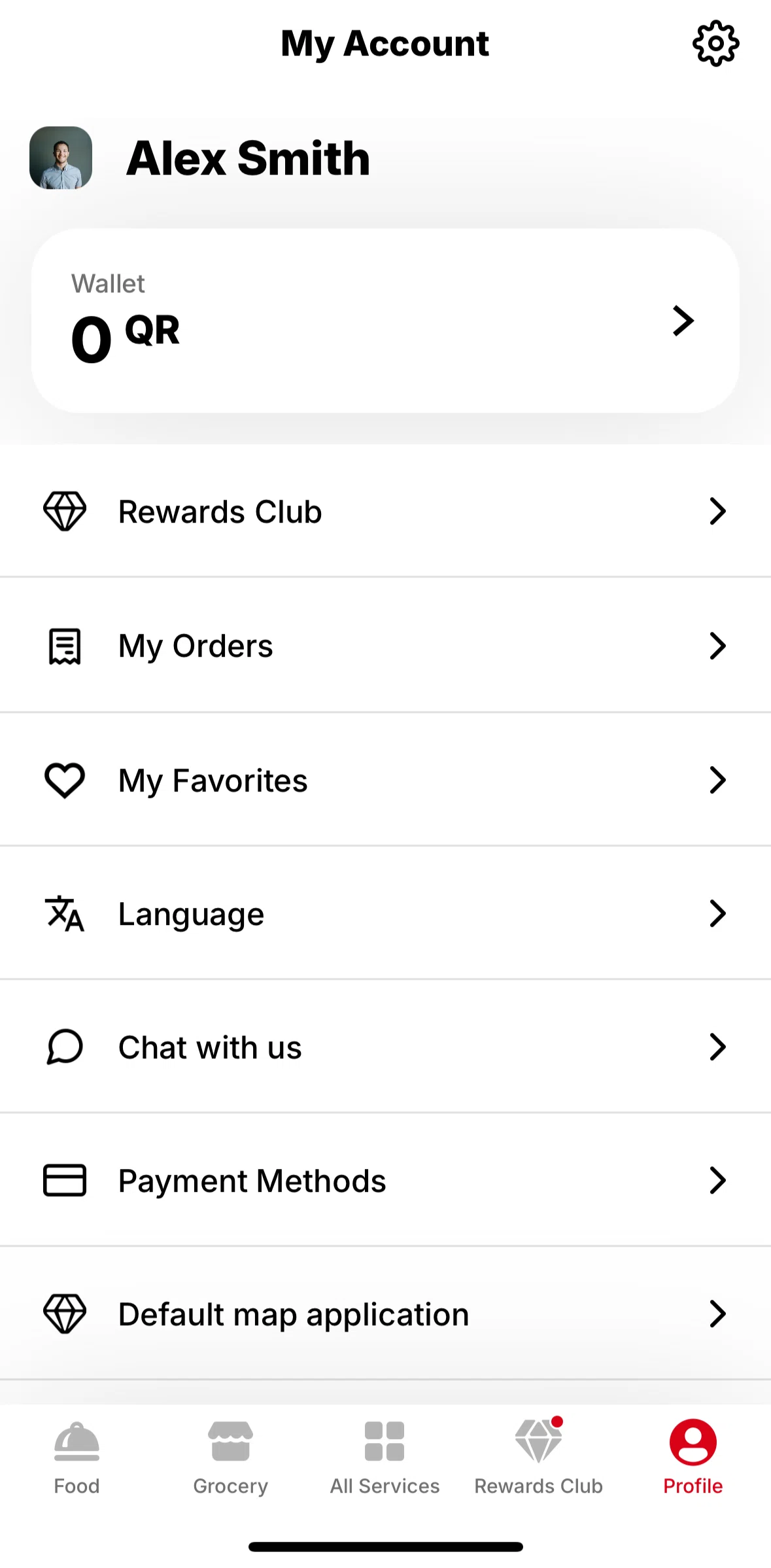 Snoonu Screen screen in the Chatting with customer support flow