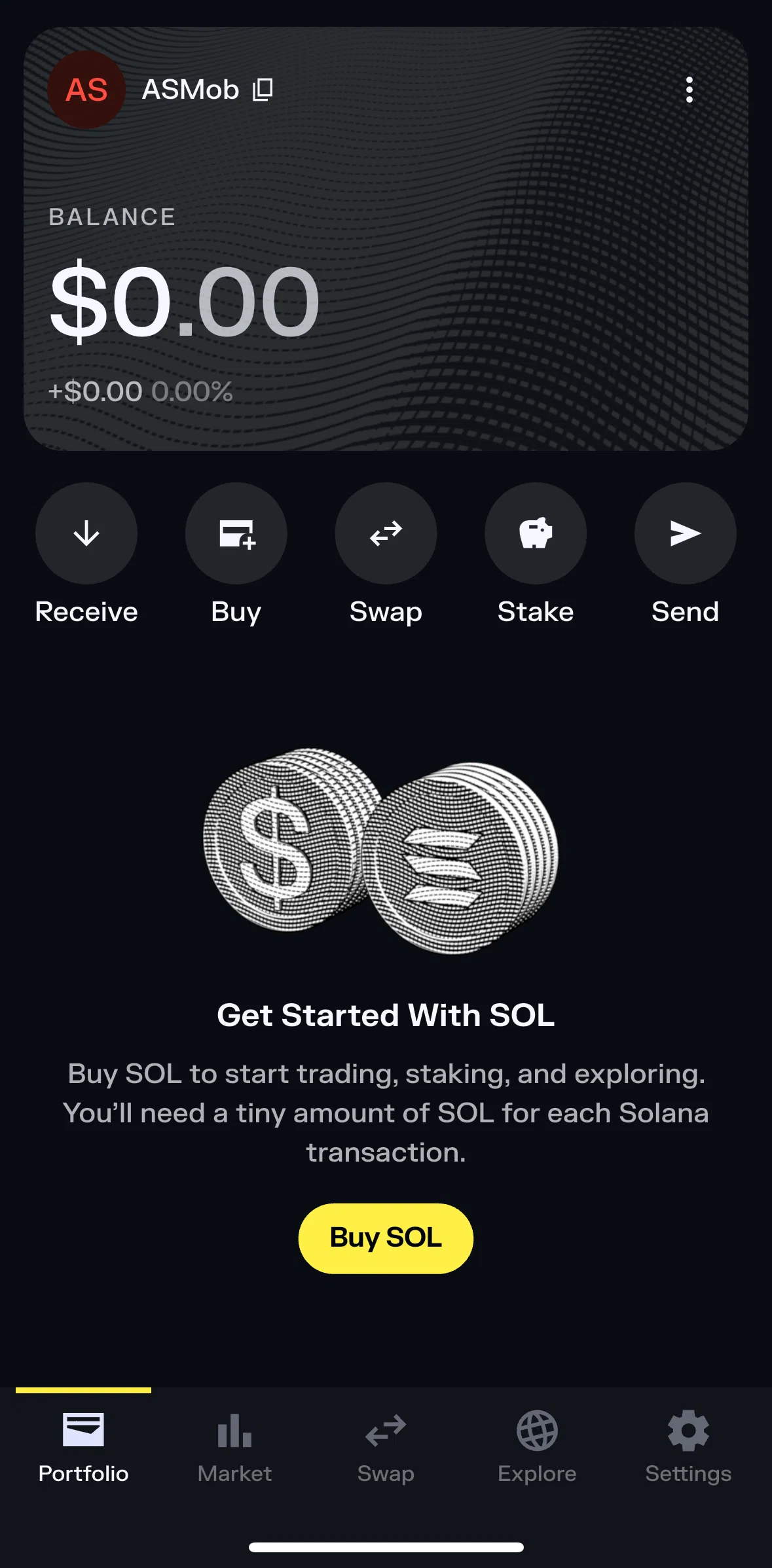Solflare Screen screen in the Removing a burner wallet flow
