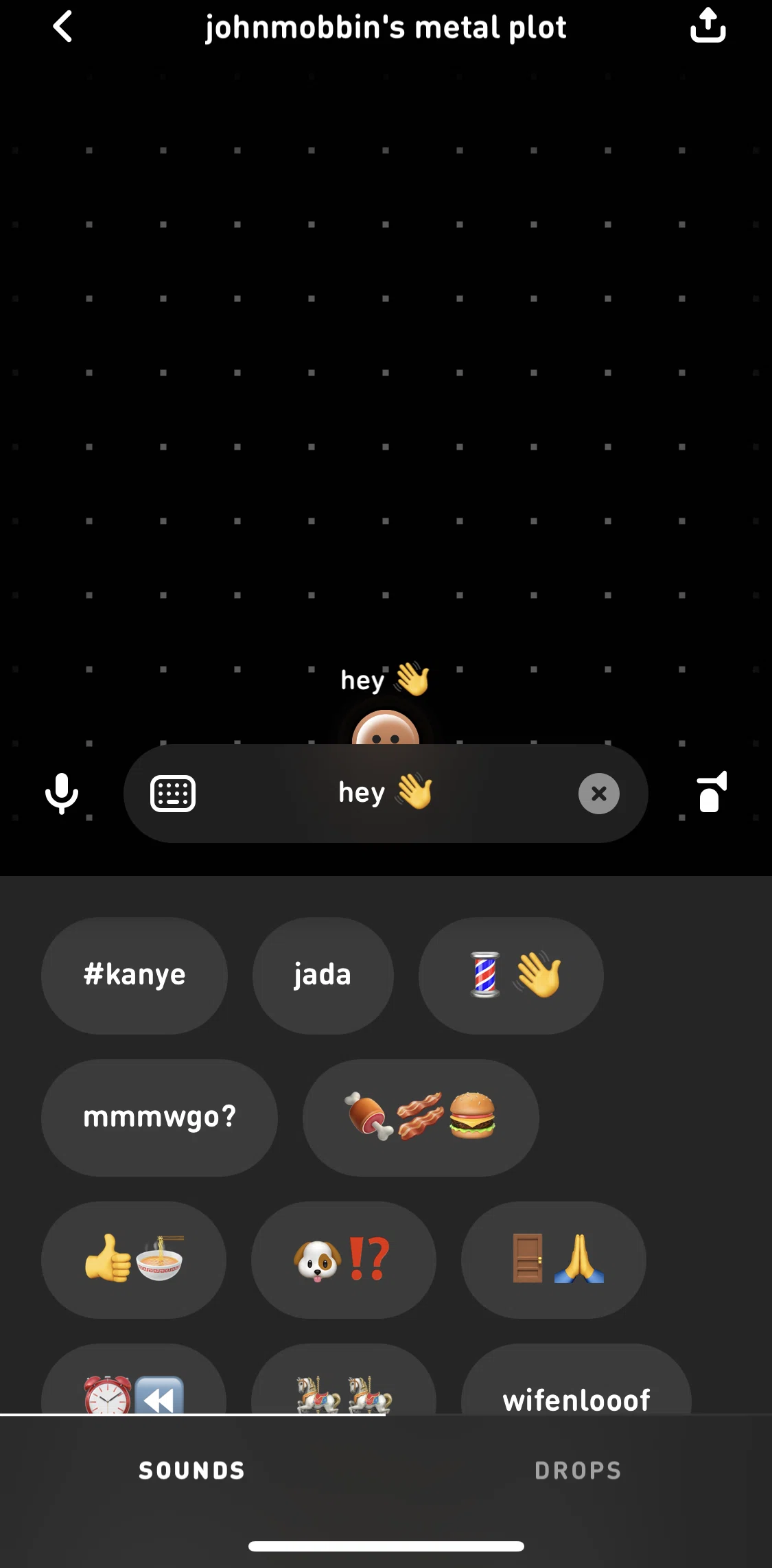 Sonar Screen screen in the Adding emoji drops flow