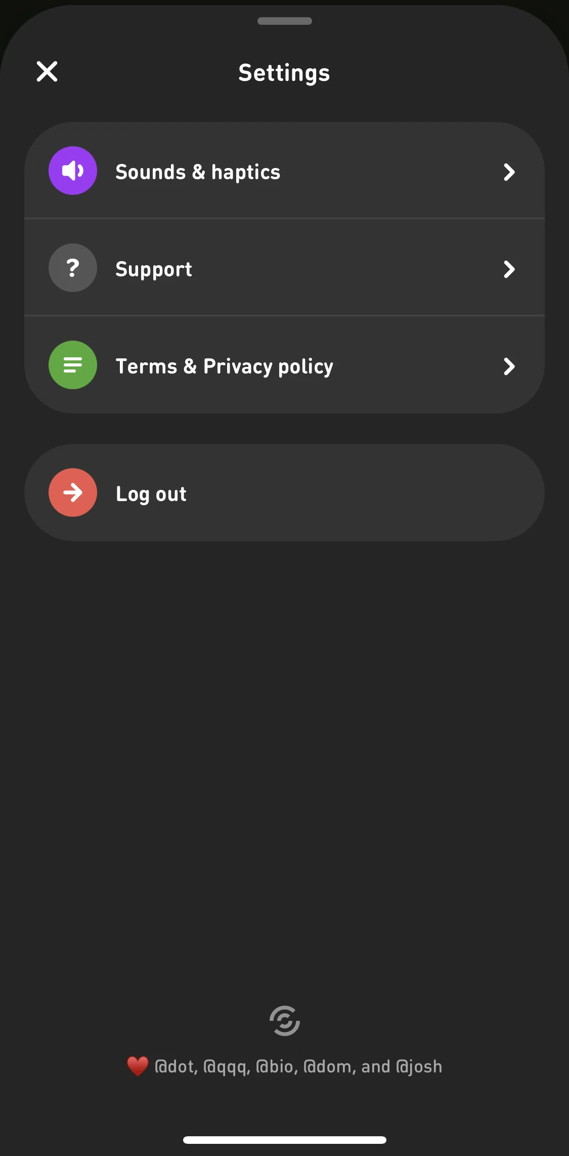 Sonar Screen screen in the Logging out flow
