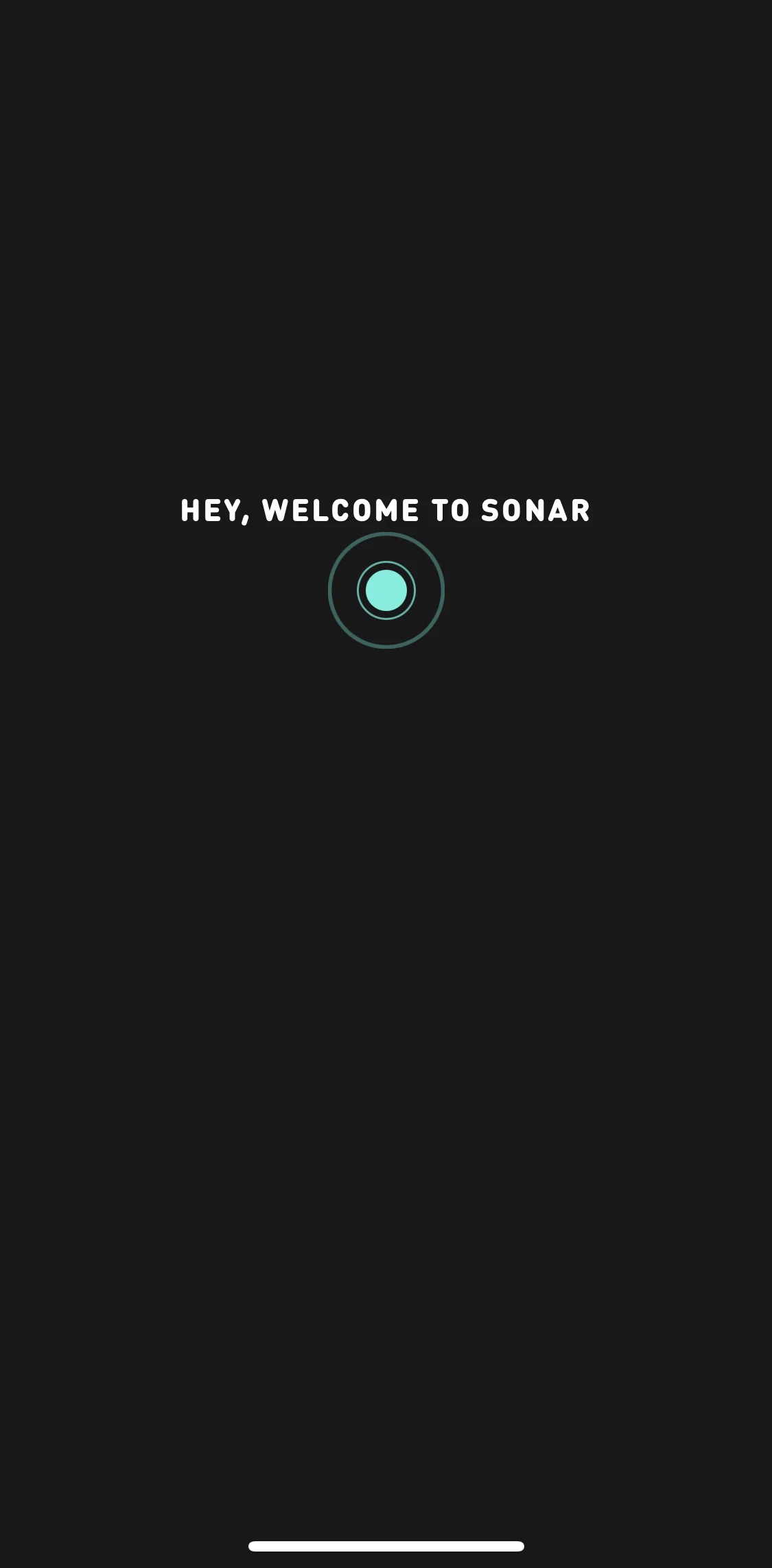 Sonar Screen screen in the Onboarding flow