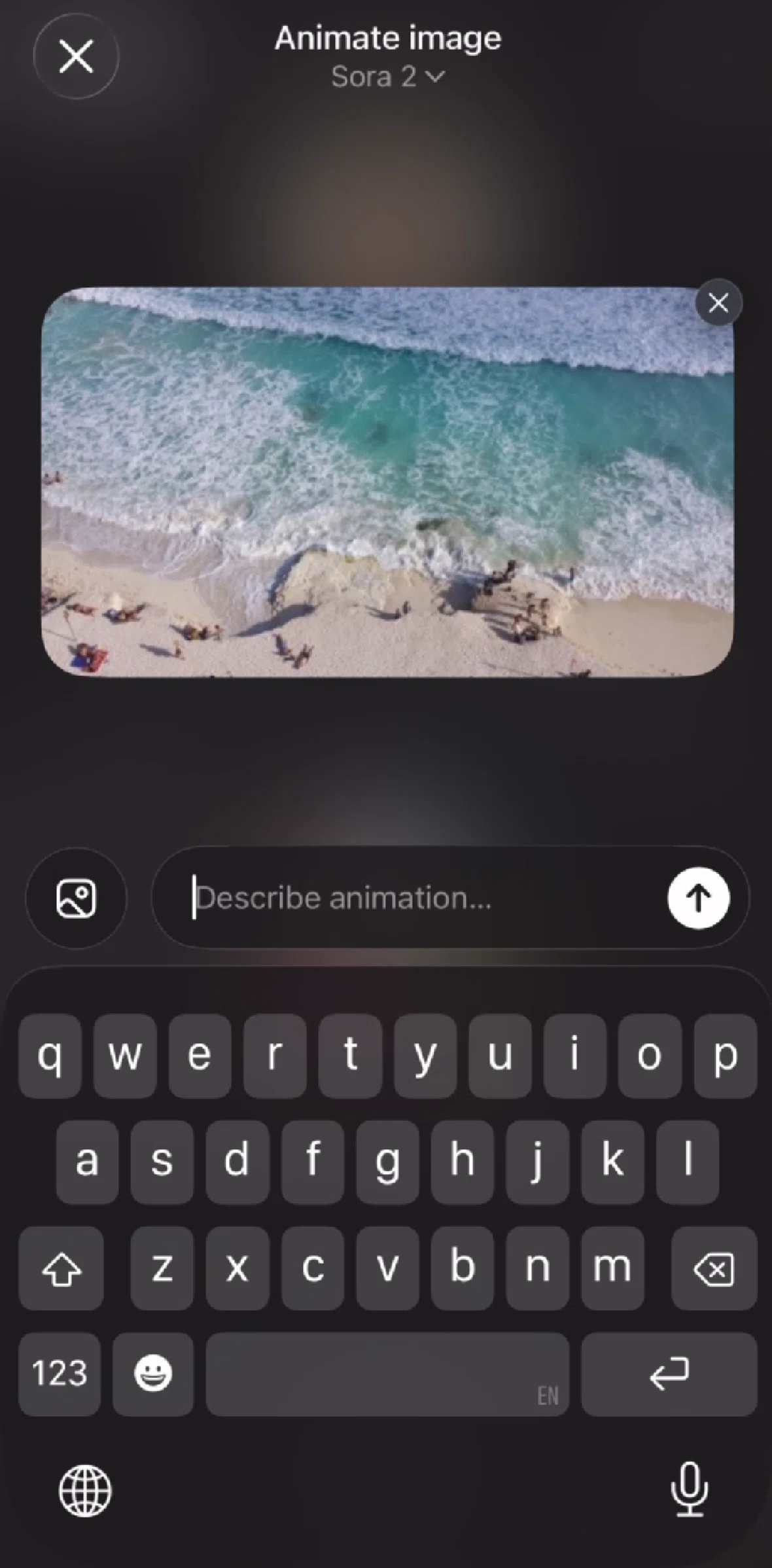 Sora Screen screen in the Editing video orientation flow