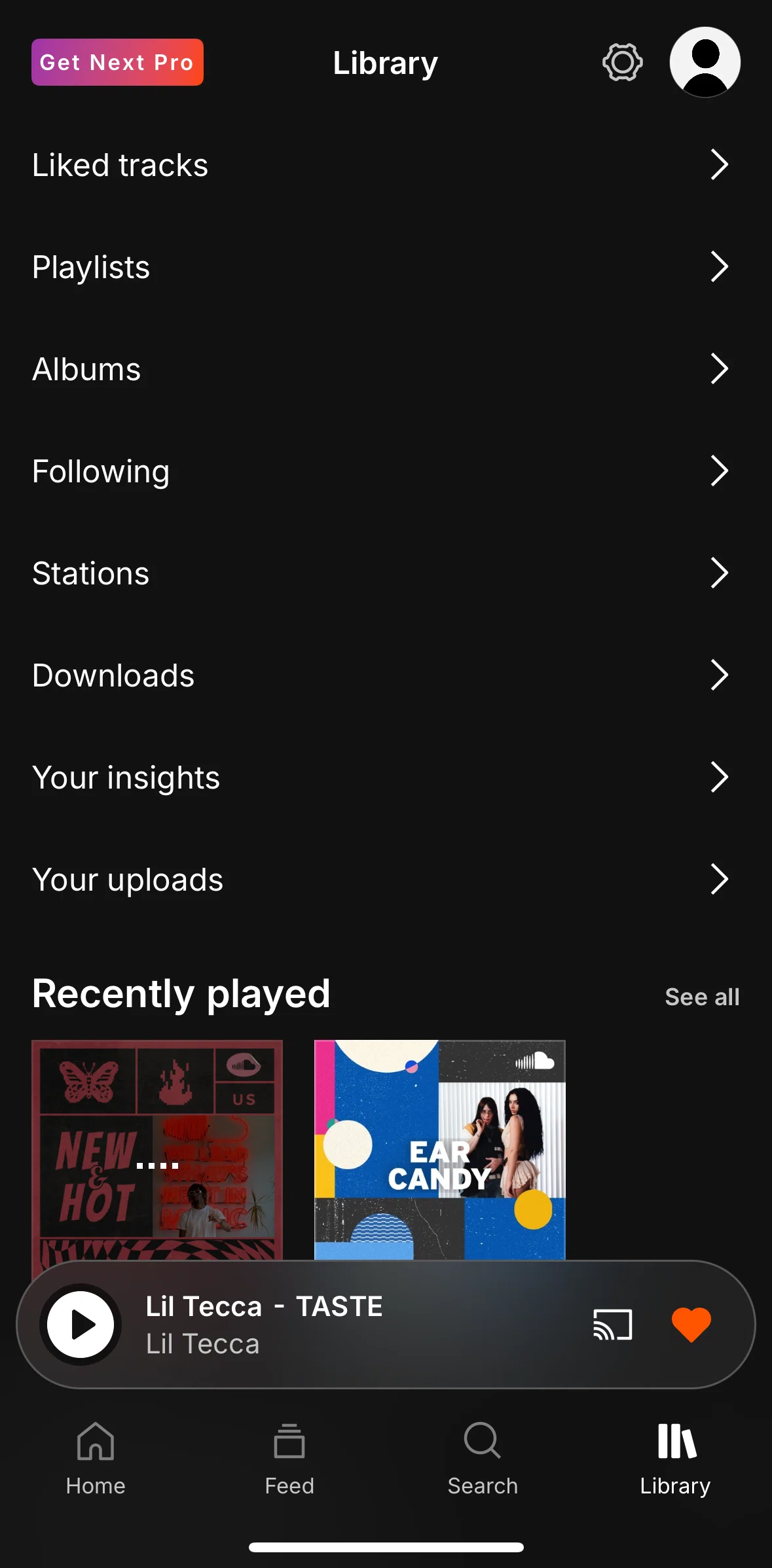Soundcloud Screen screen in the Albums flow