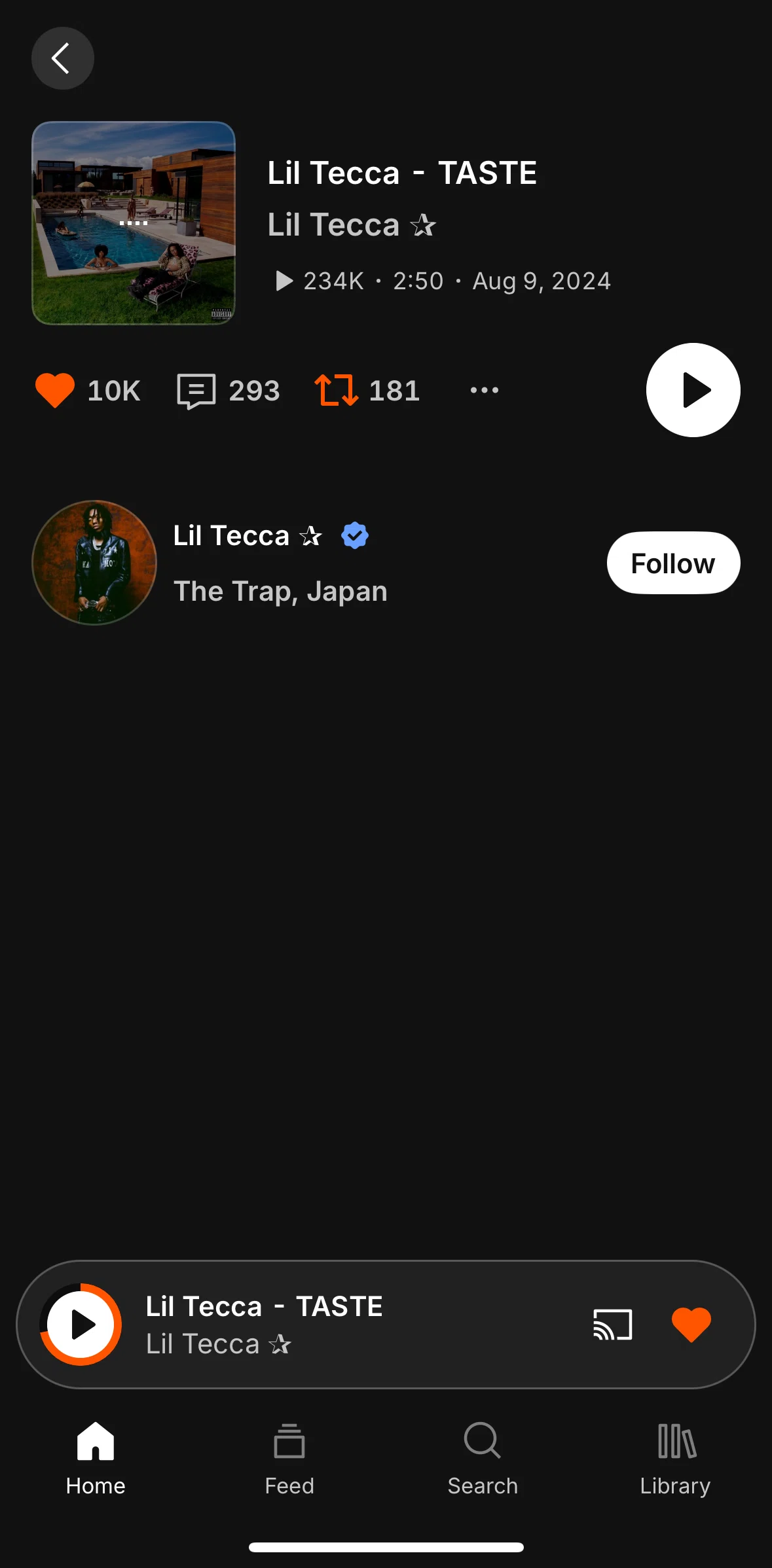 Soundcloud Screen screen in the Artist profile flow