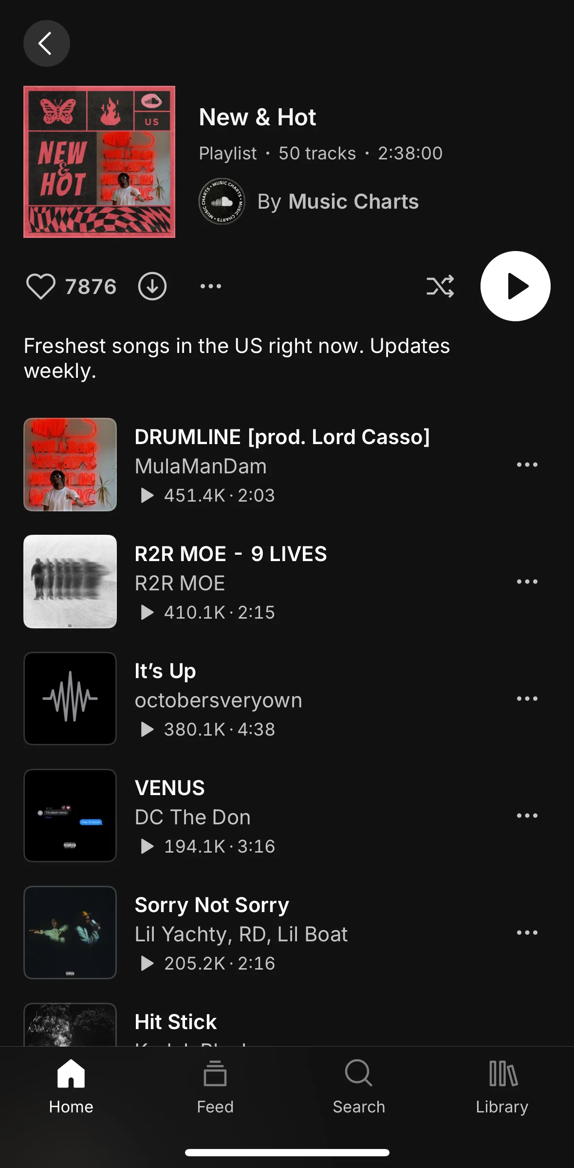 Soundcloud Screen screen in the Downloading a playlist flow