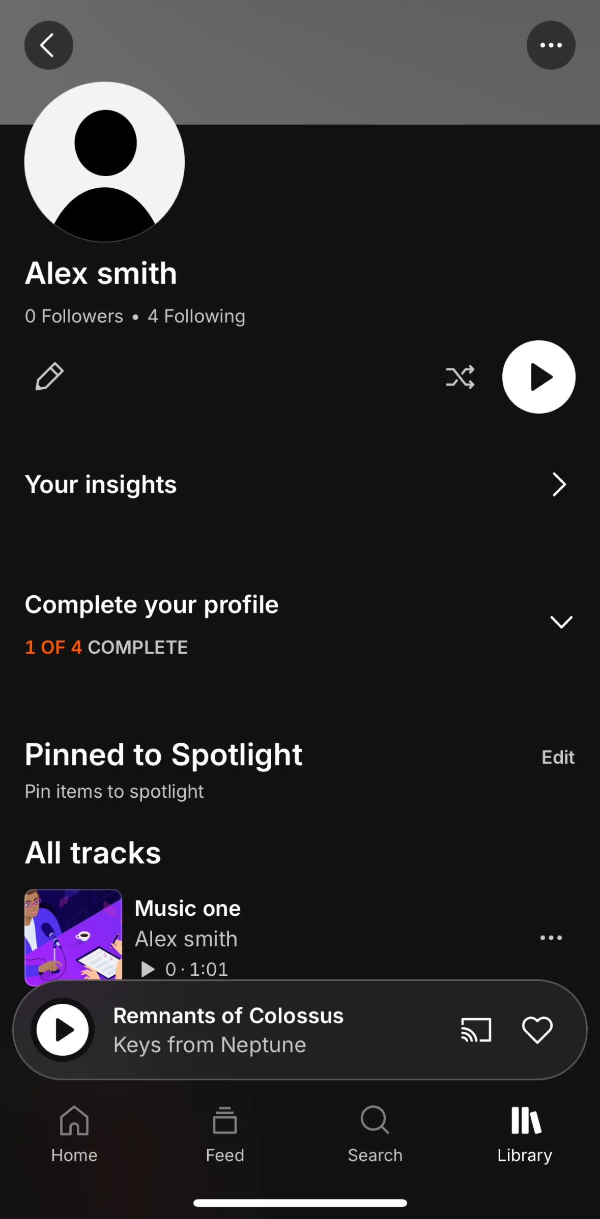 Soundcloud Screen screen in the Editing a profile flow