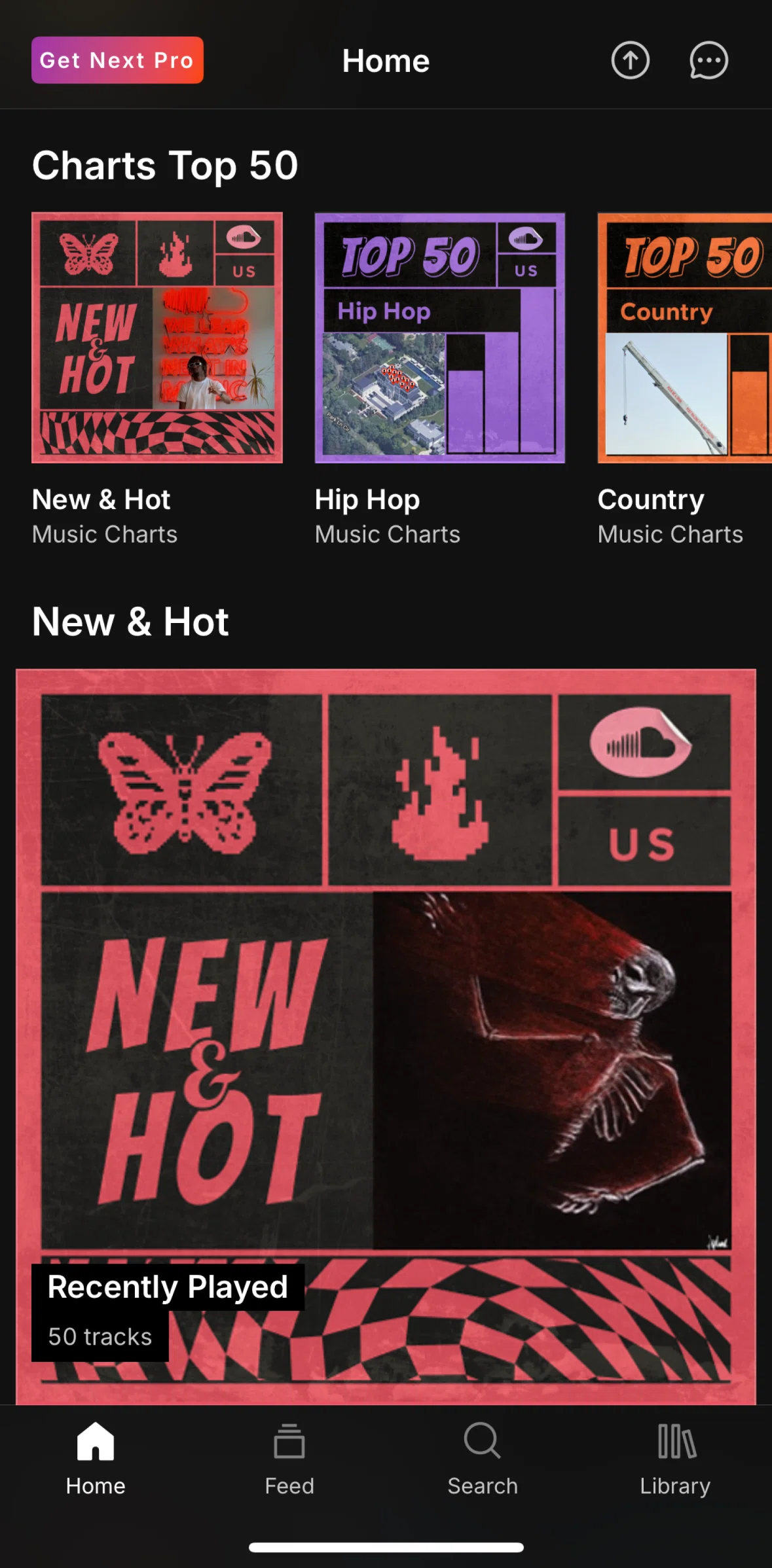 Soundcloud Screen screen in the Feed flow