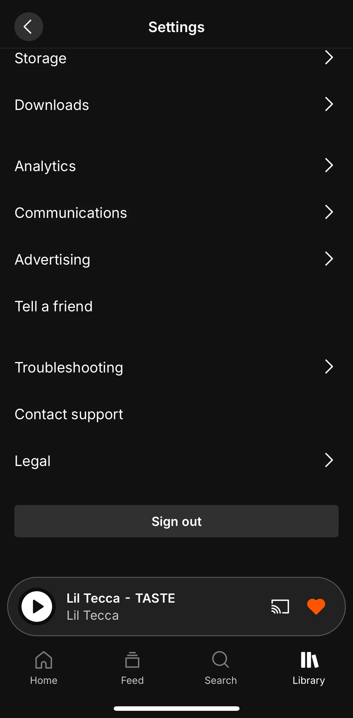Soundcloud Screen screen in the Logging out flow