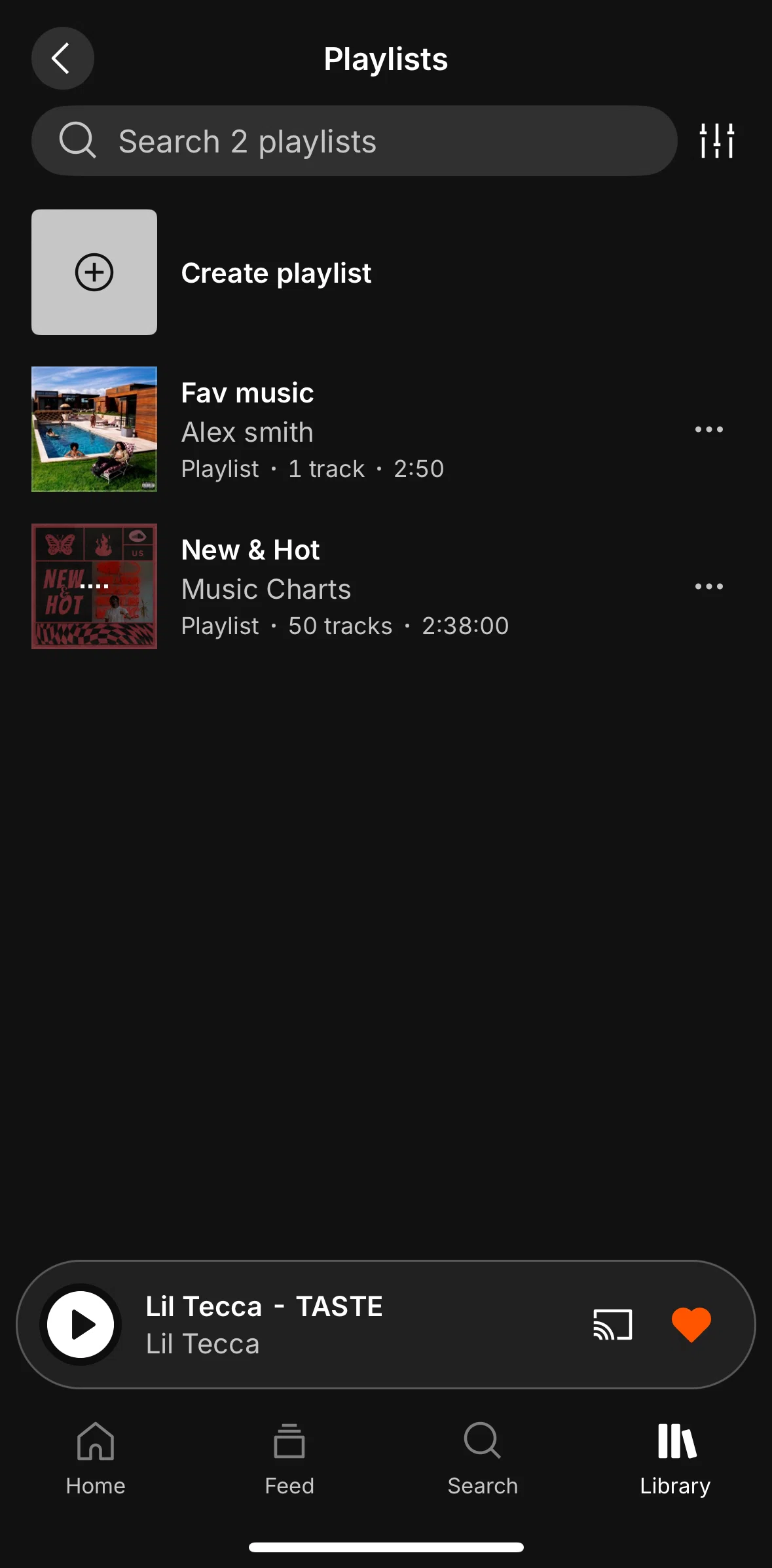 Soundcloud Screen screen in the Sorting playlists flow