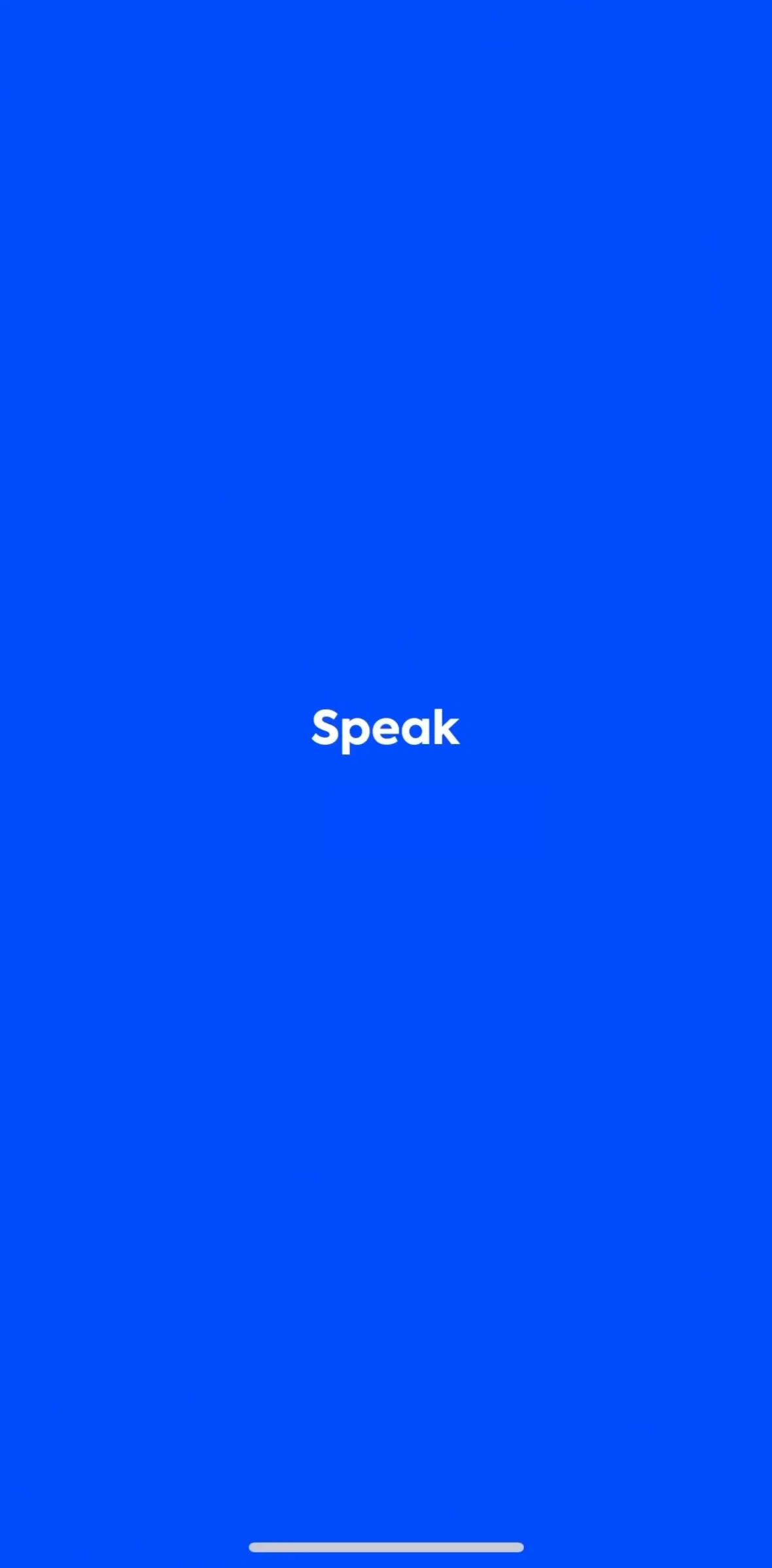 Speak Screen screen in the Onboarding flow