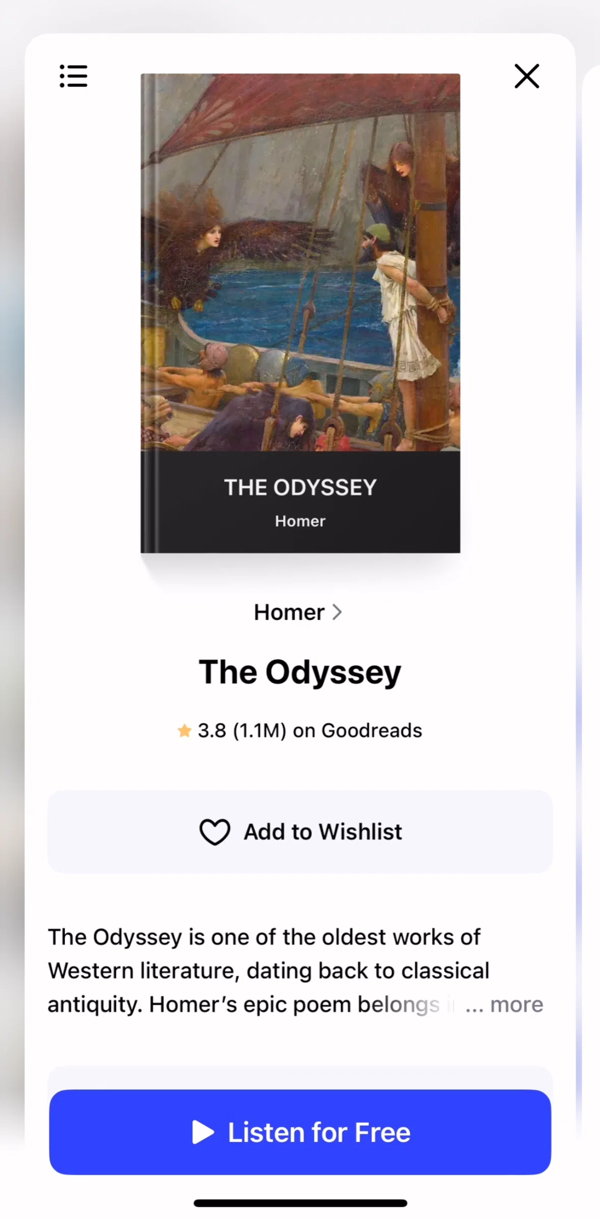 Speechify Screen screen in the Book detail flow