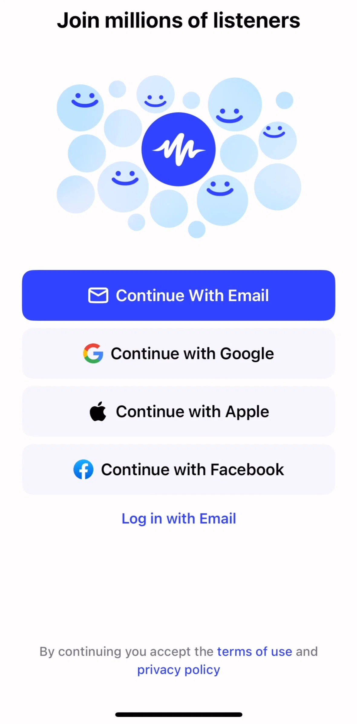 Speechify Screen screen in the Creating an account flow