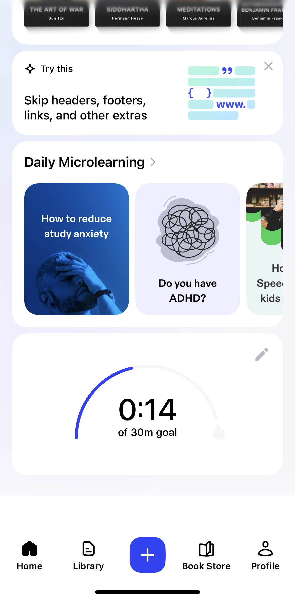 Speechify Screen screen in the Daily microlearning flow