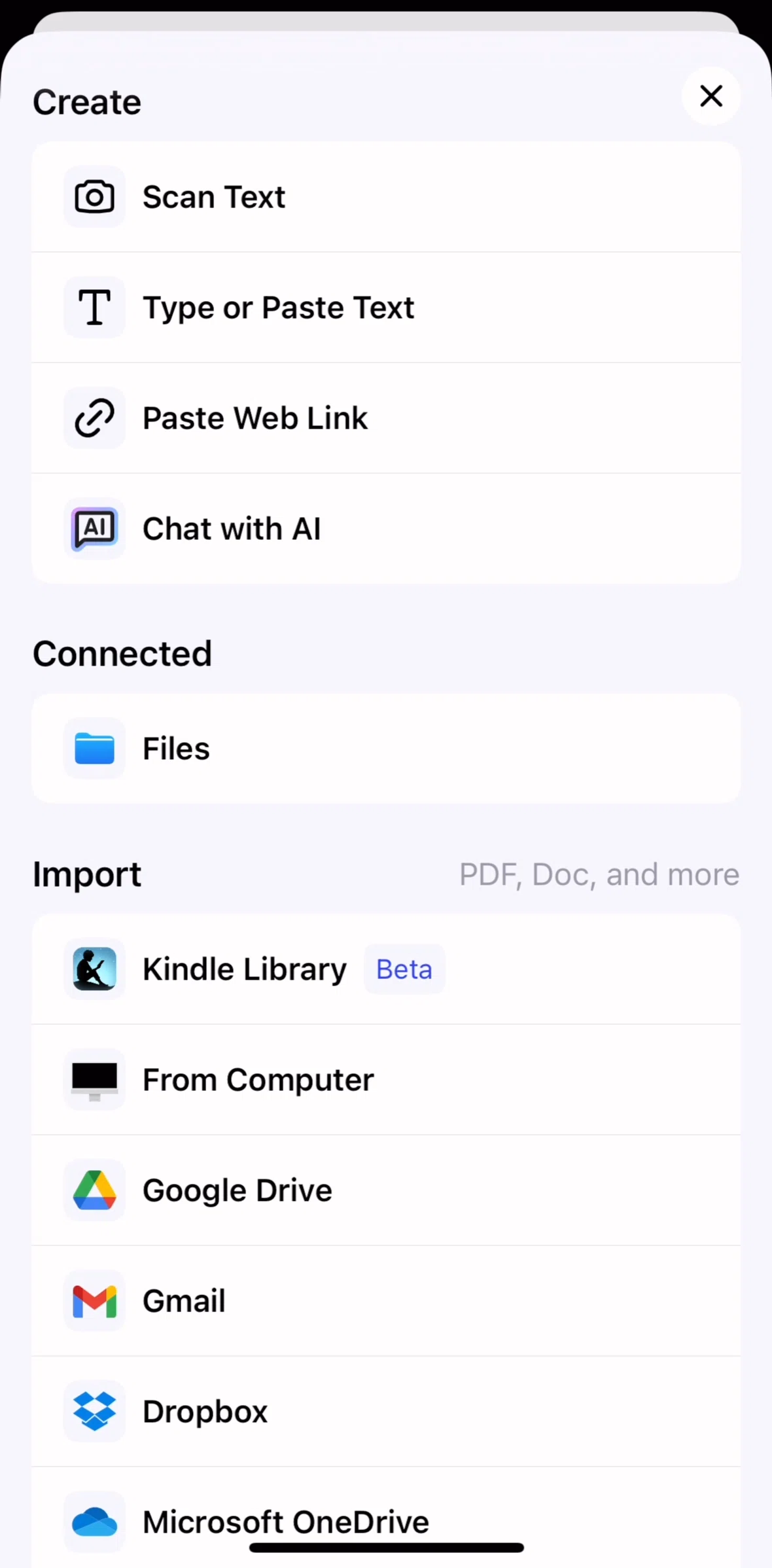 Speechify Screen screen in the Typing text flow