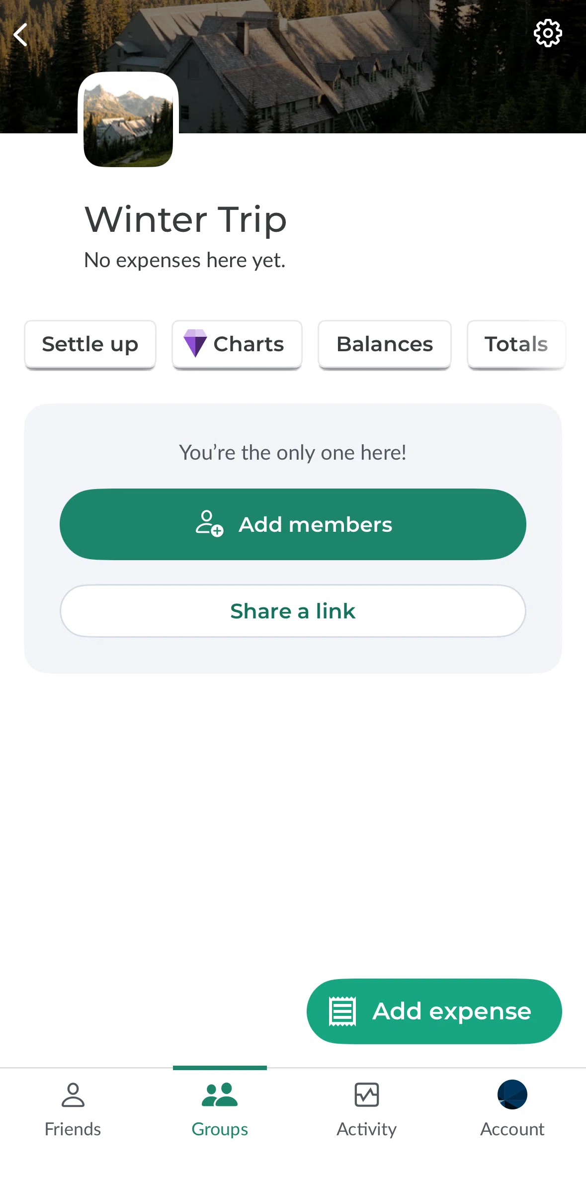 Splitwise Screen screen in the Adding a member flow