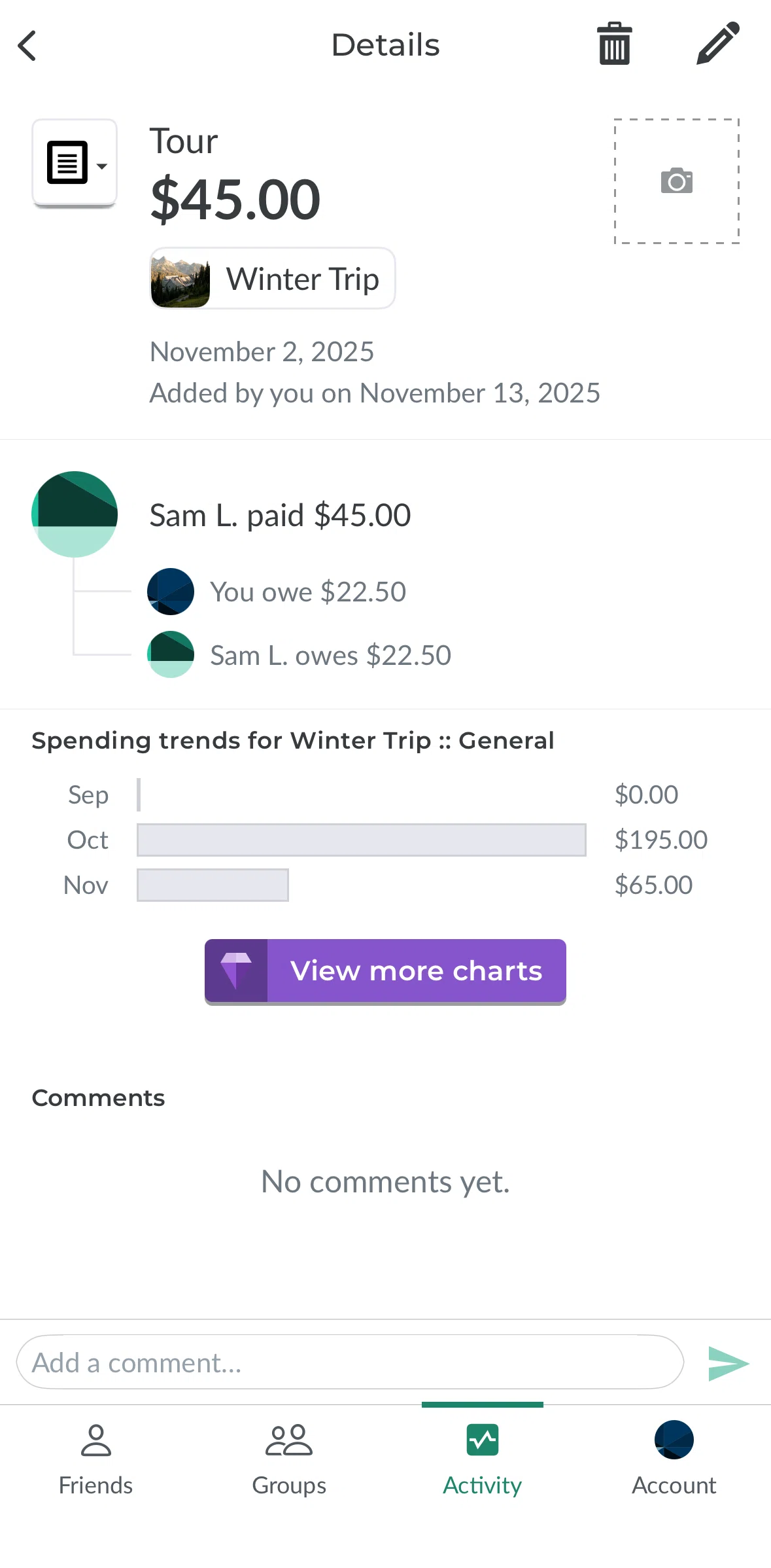 Splitwise Screen screen in the Changing a category flow