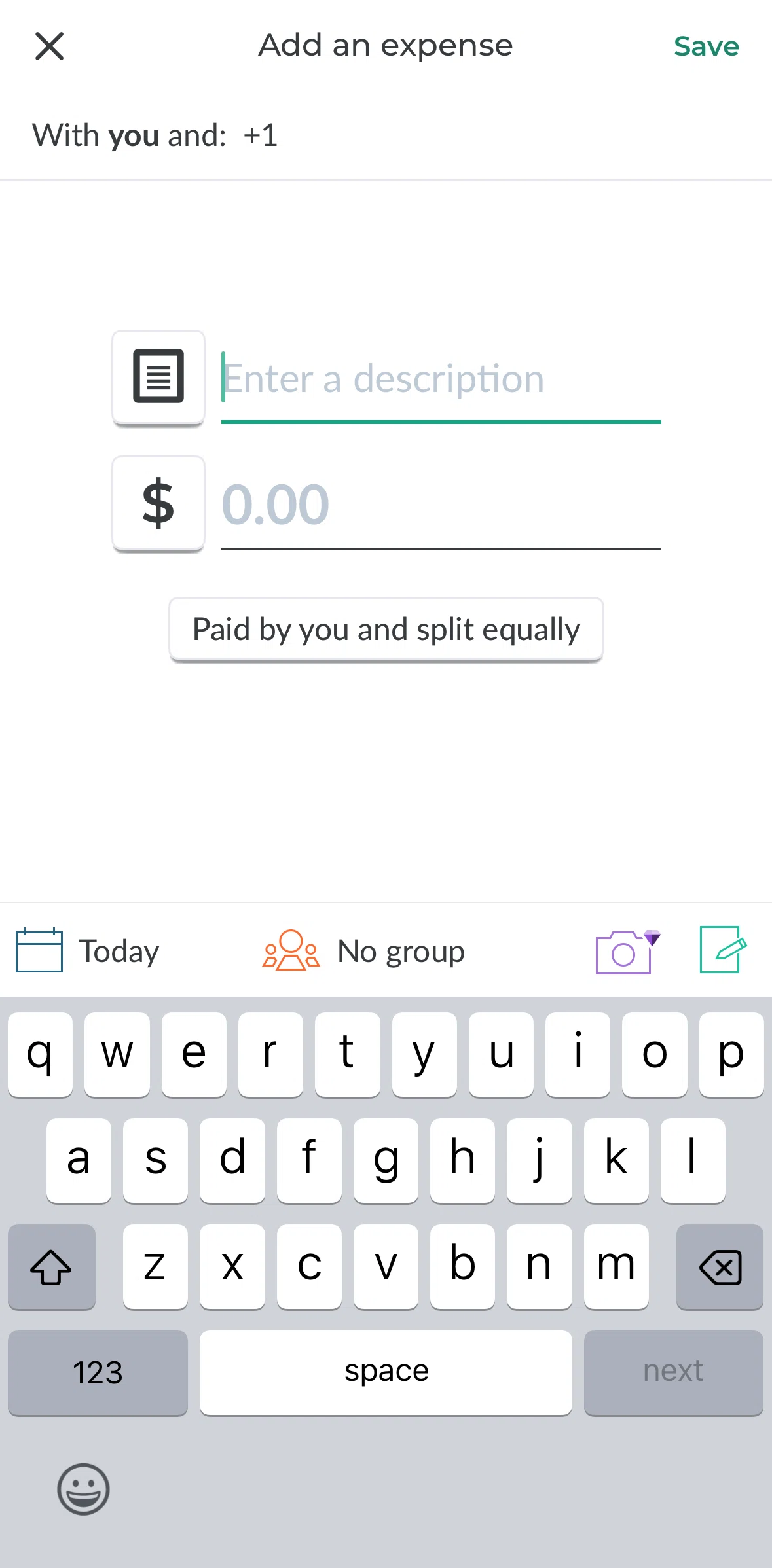 Splitwise Screen screen in the Editing expense detail flow