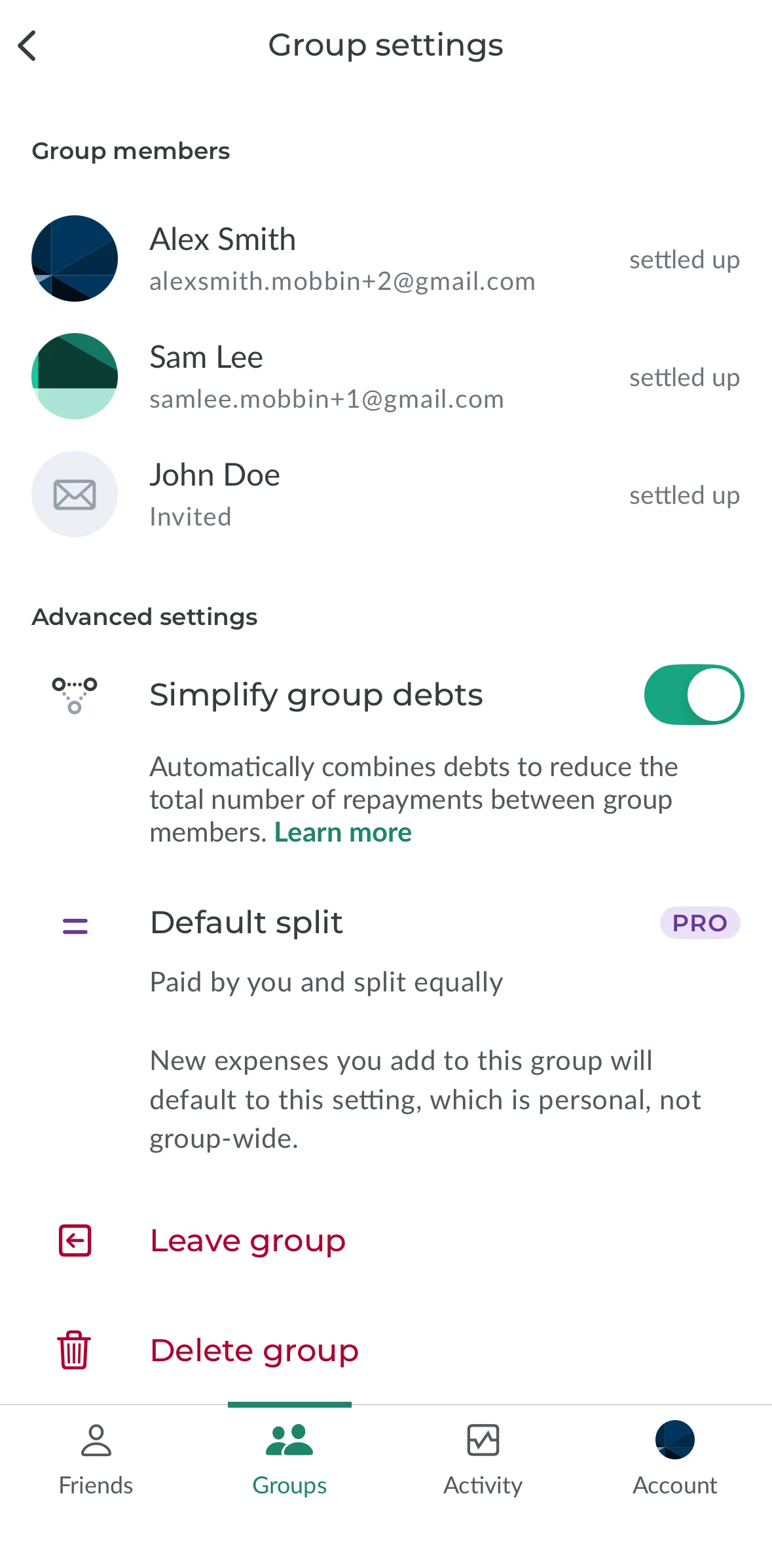 Splitwise Screen screen in the Enabling default split flow