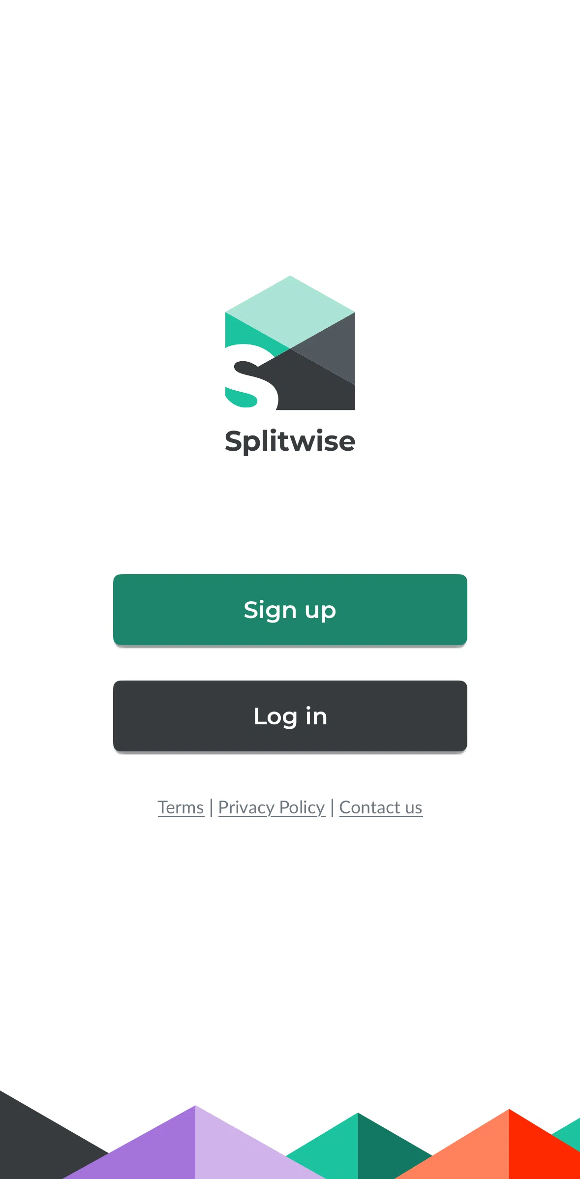 Splitwise Screen screen in the Logging in flow